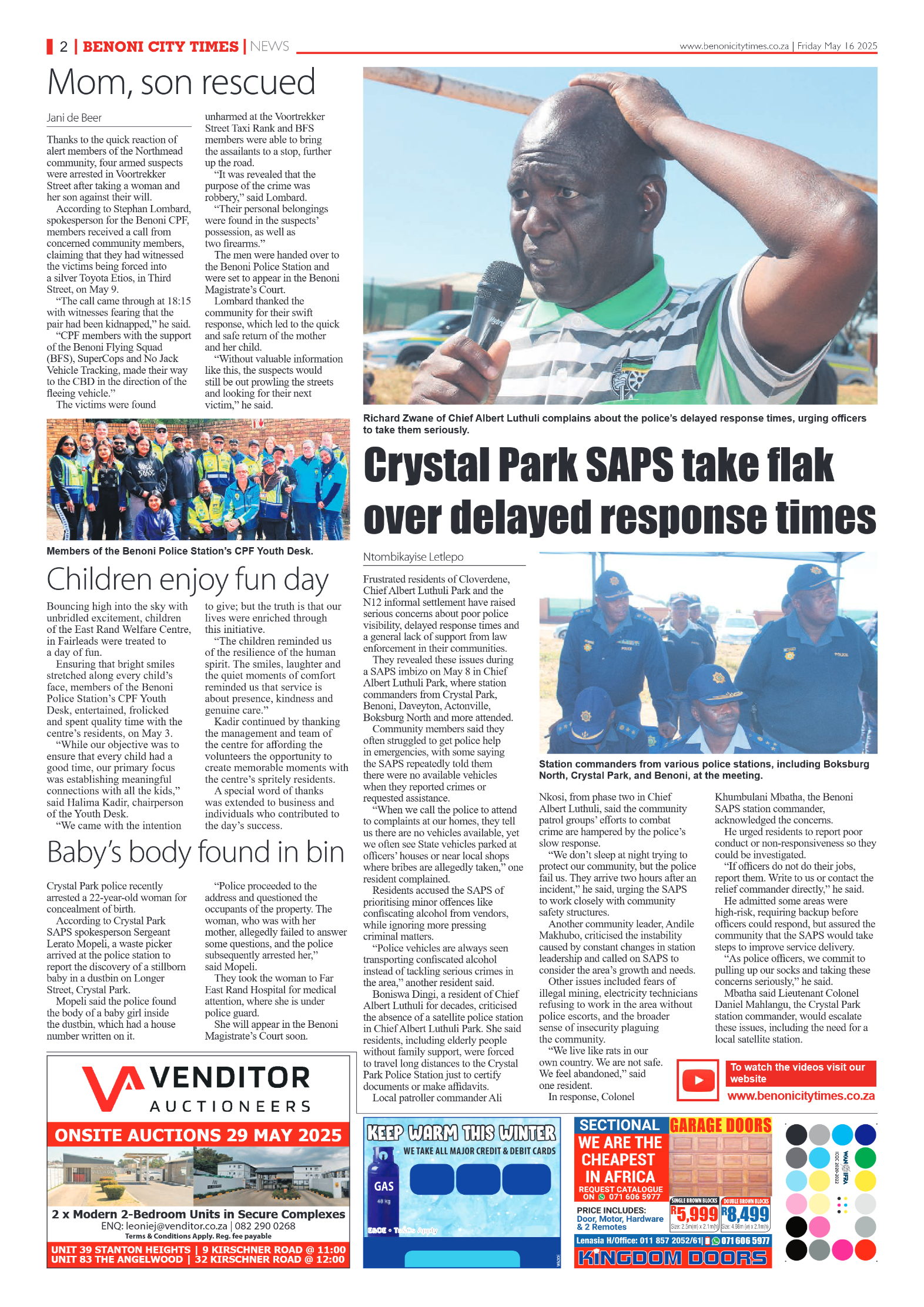 Benoni City Times 16 May 2025 page 4
