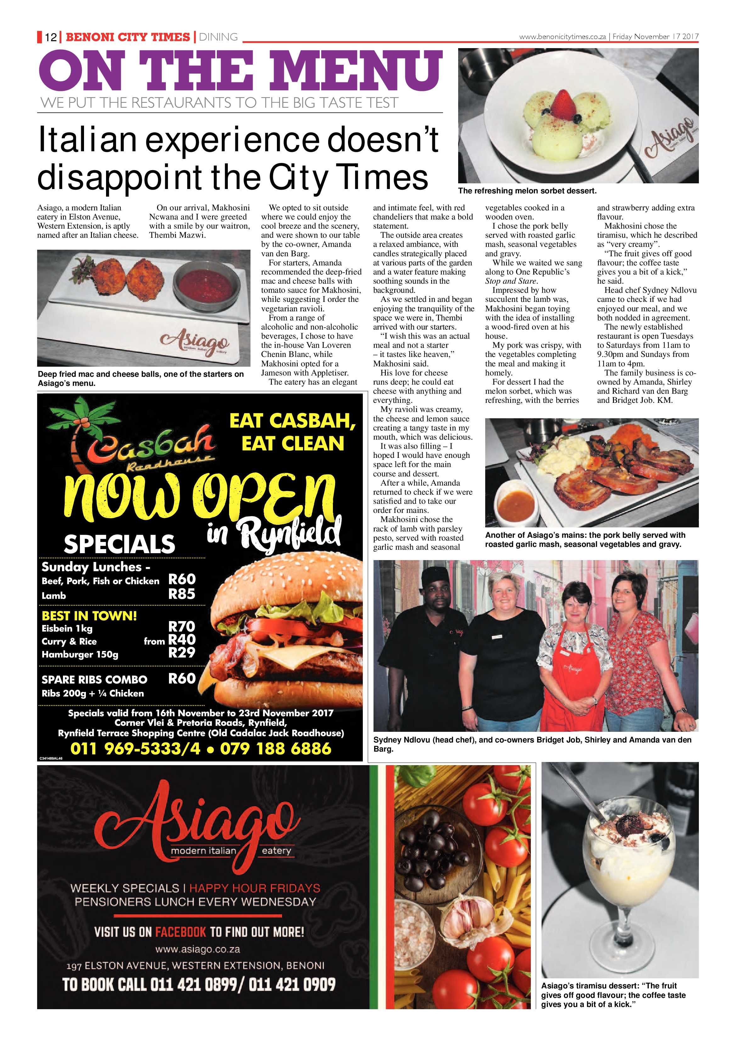 Benoni City Times 16 November 2017 page 12