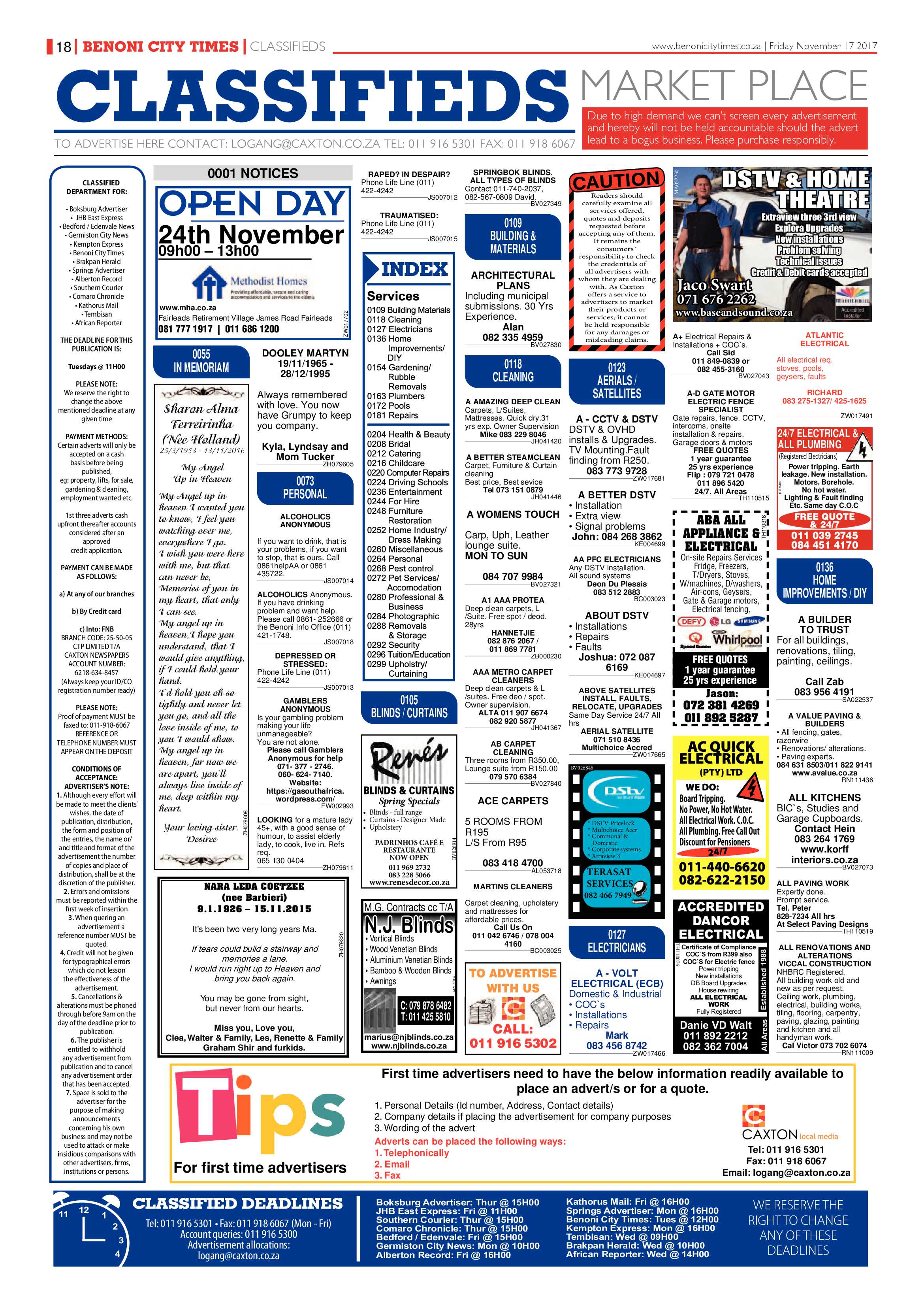 Benoni City Times 16 November 2017 page 18