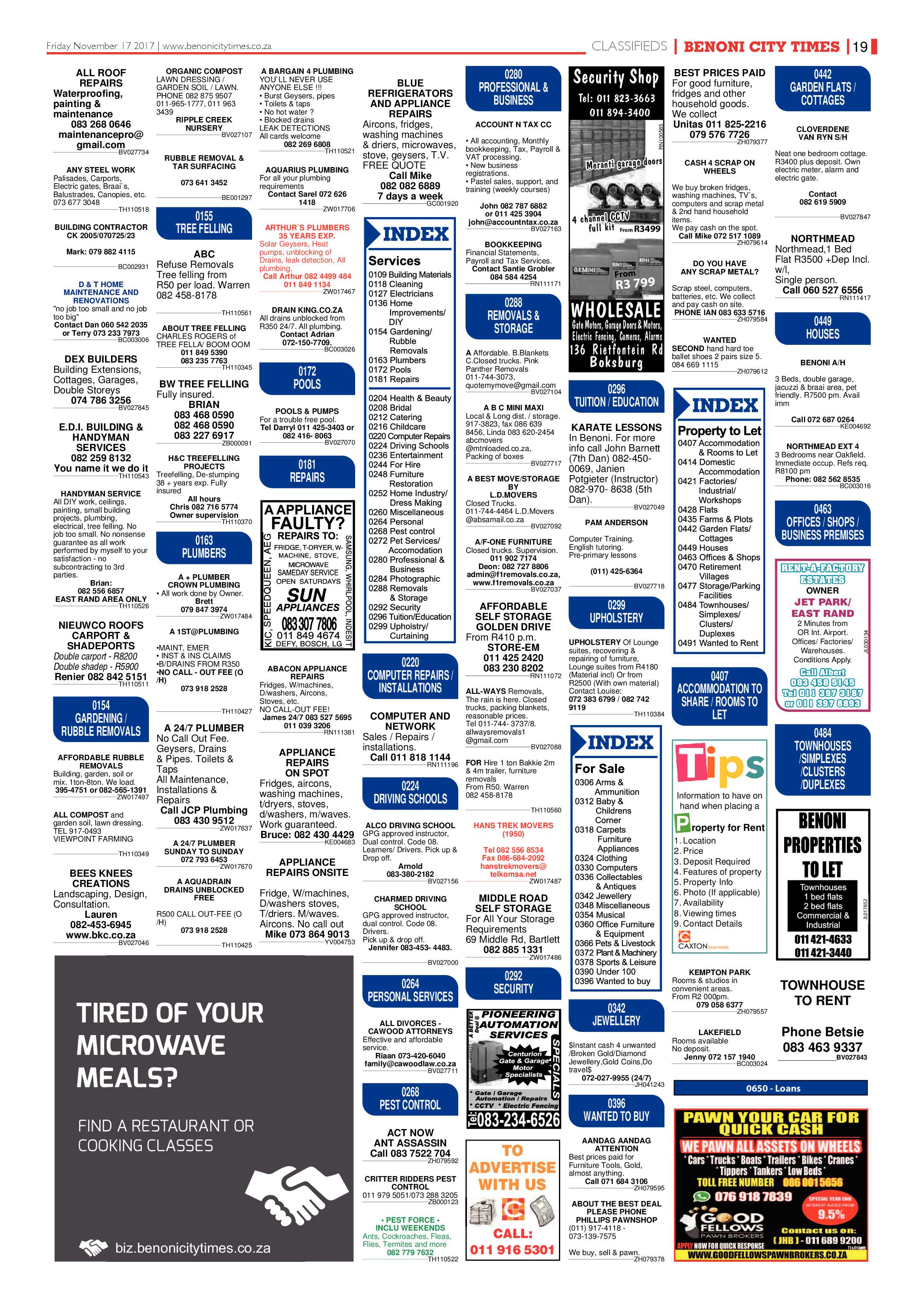 Benoni City Times 16 November 2017 page 19