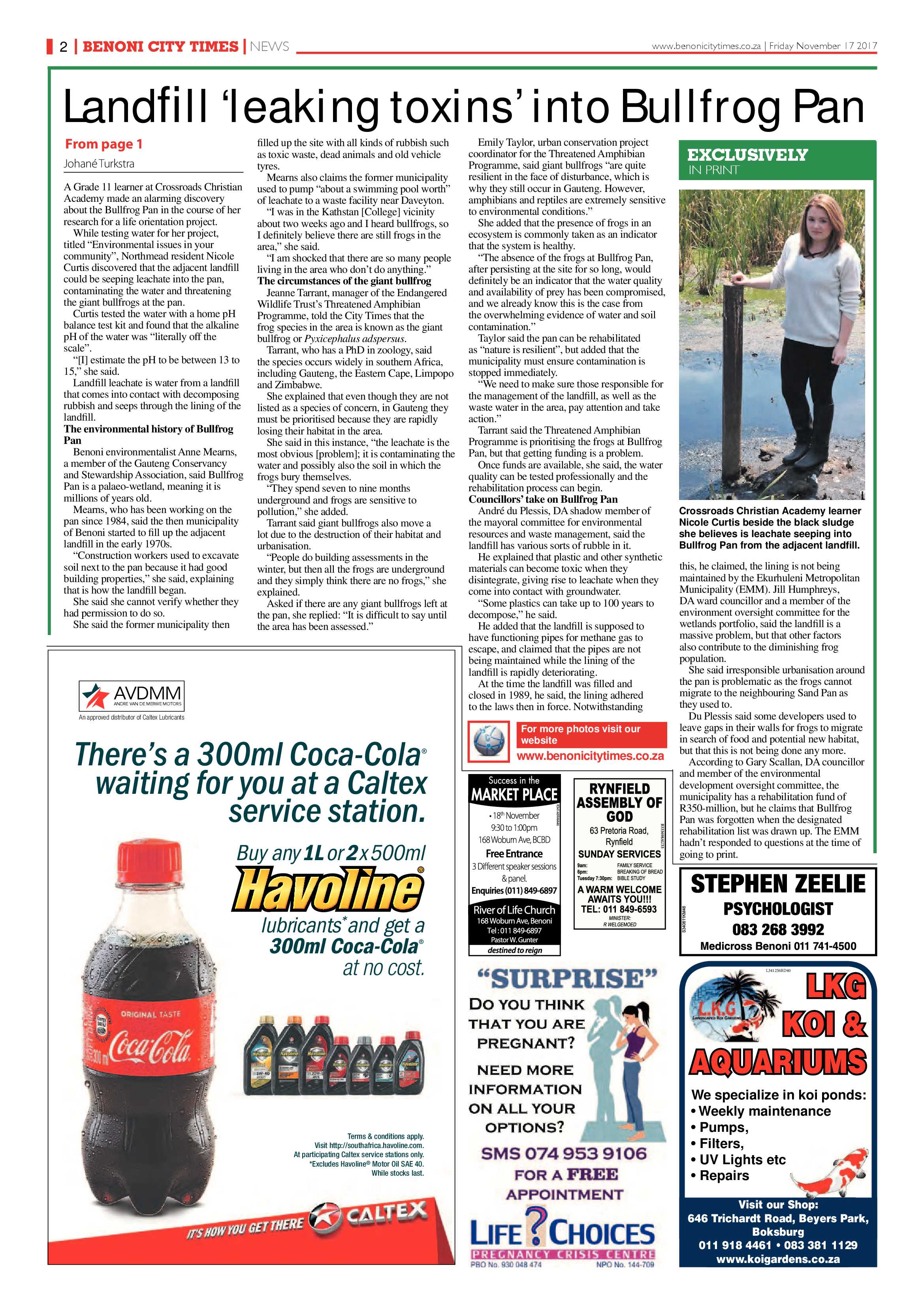 Benoni City Times 16 November 2017 page 2
