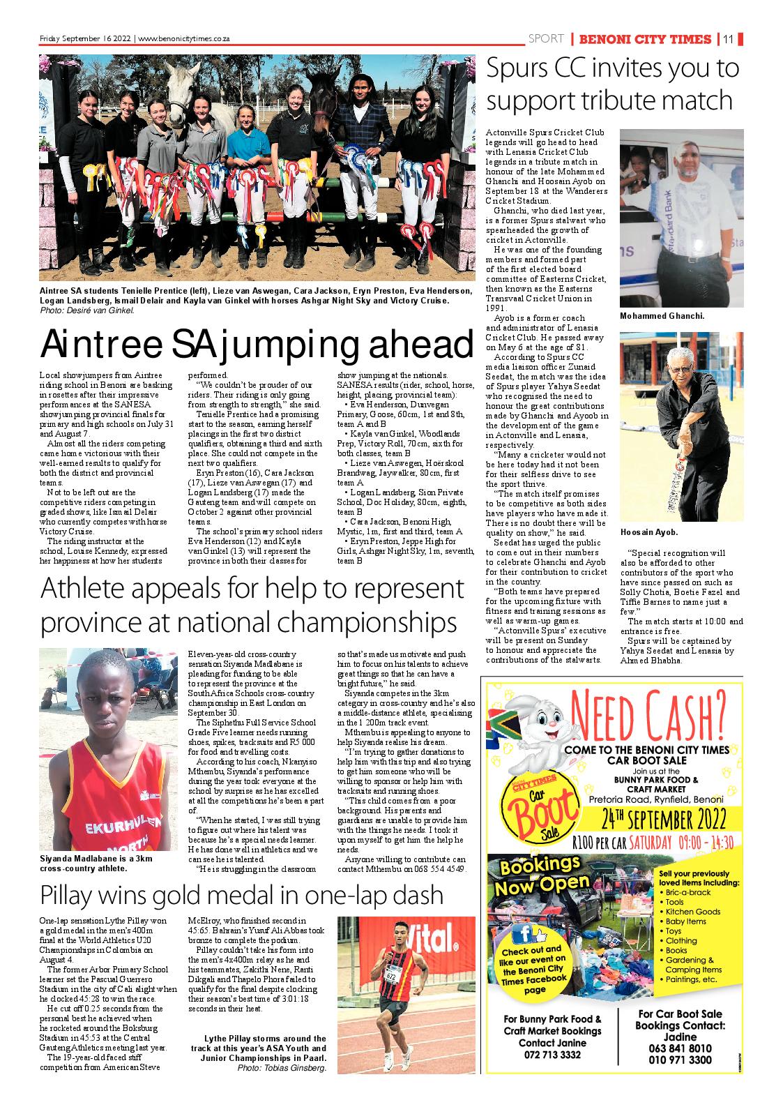 Benoni City Times 16 September 2022 page 11