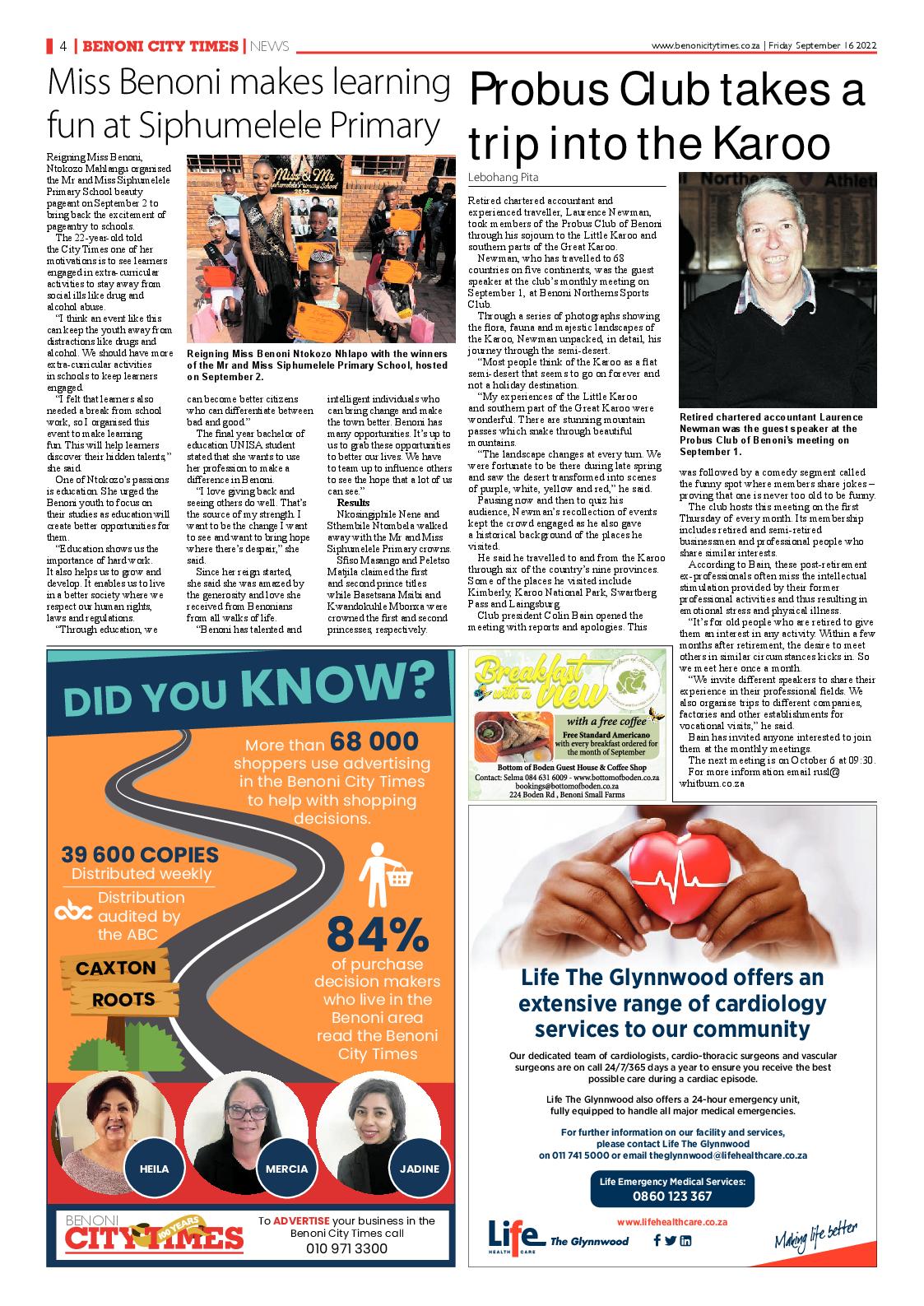 Benoni City Times 16 September 2022 page 4