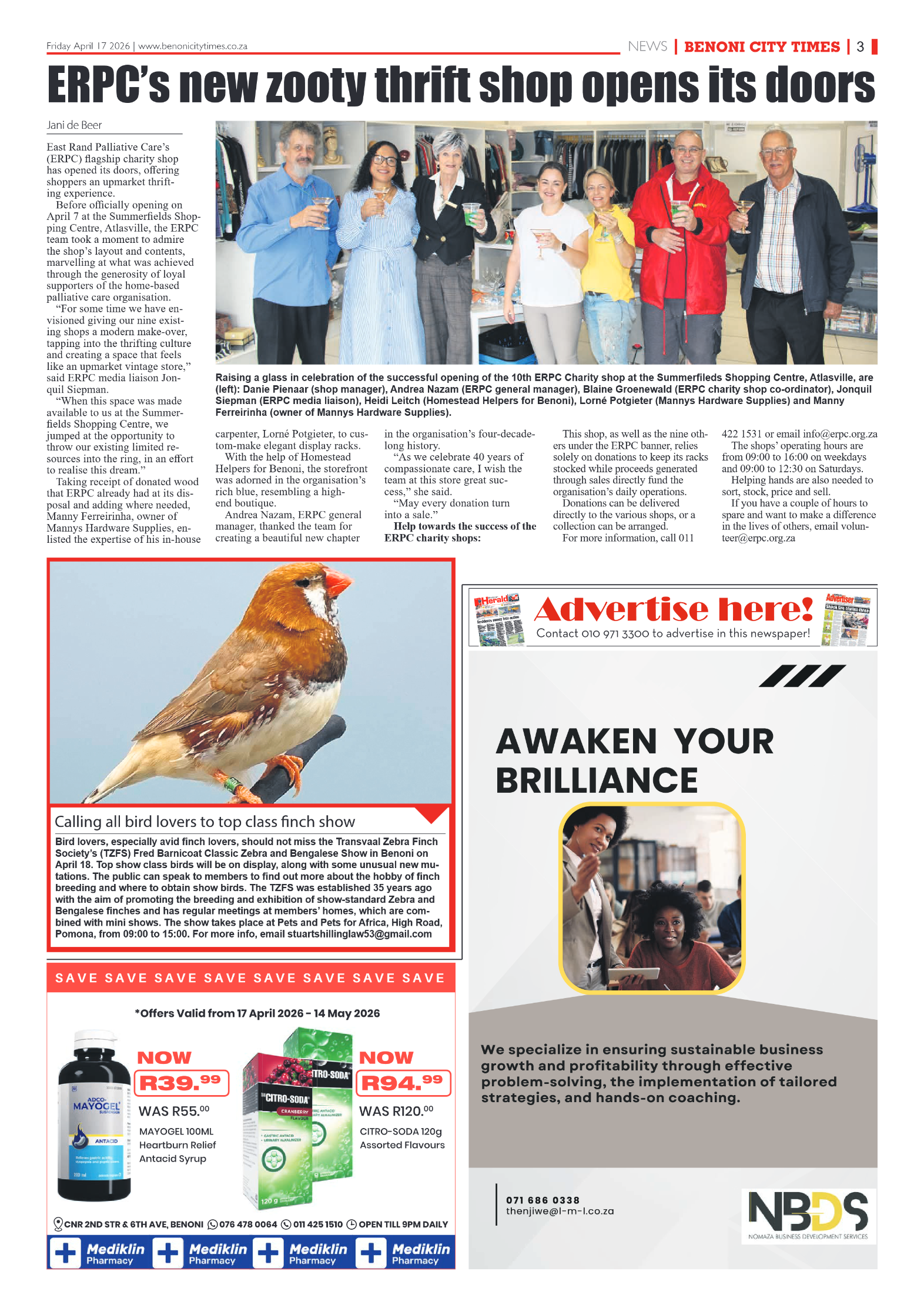 Benoni City Times 17 April 2026 page 3
