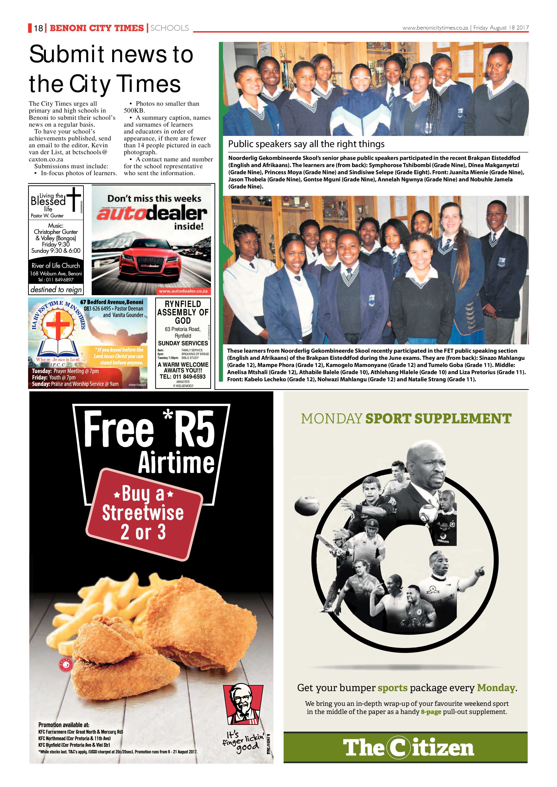 Benoni City Times 17 August 2017 page 18