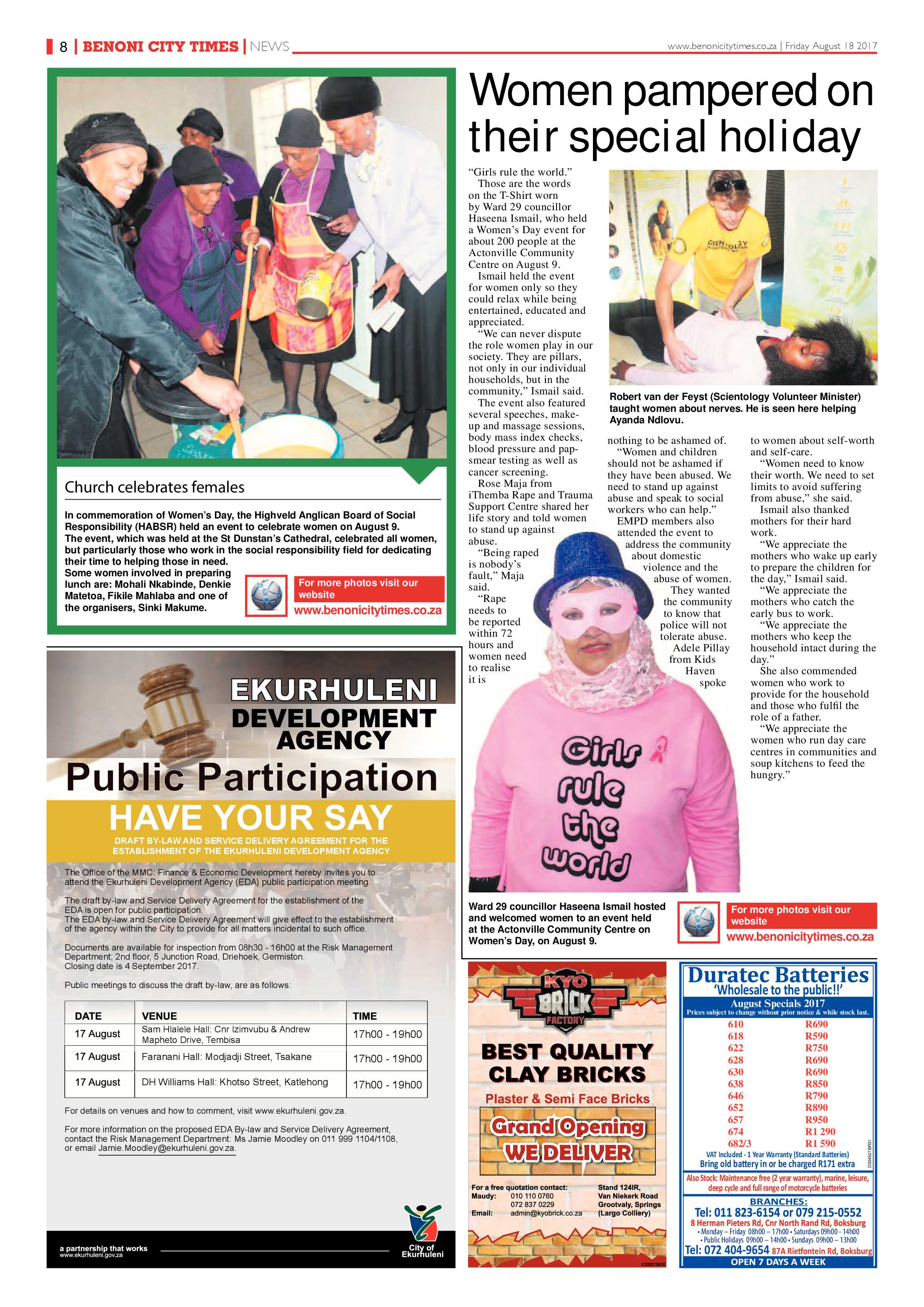 Benoni City Times 17 August 2017 page 8