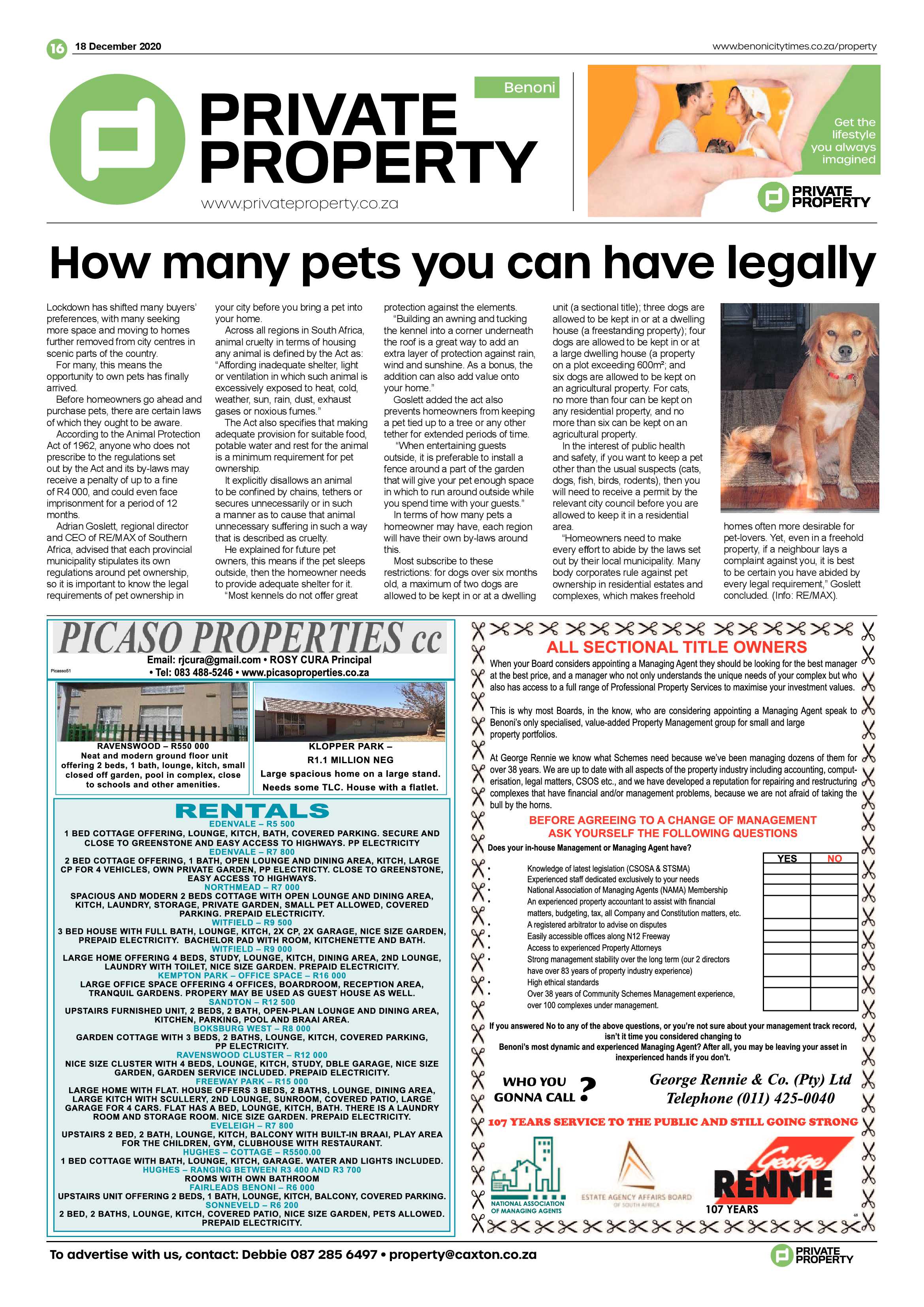 Benoni City Times 17 December 2020 page 16