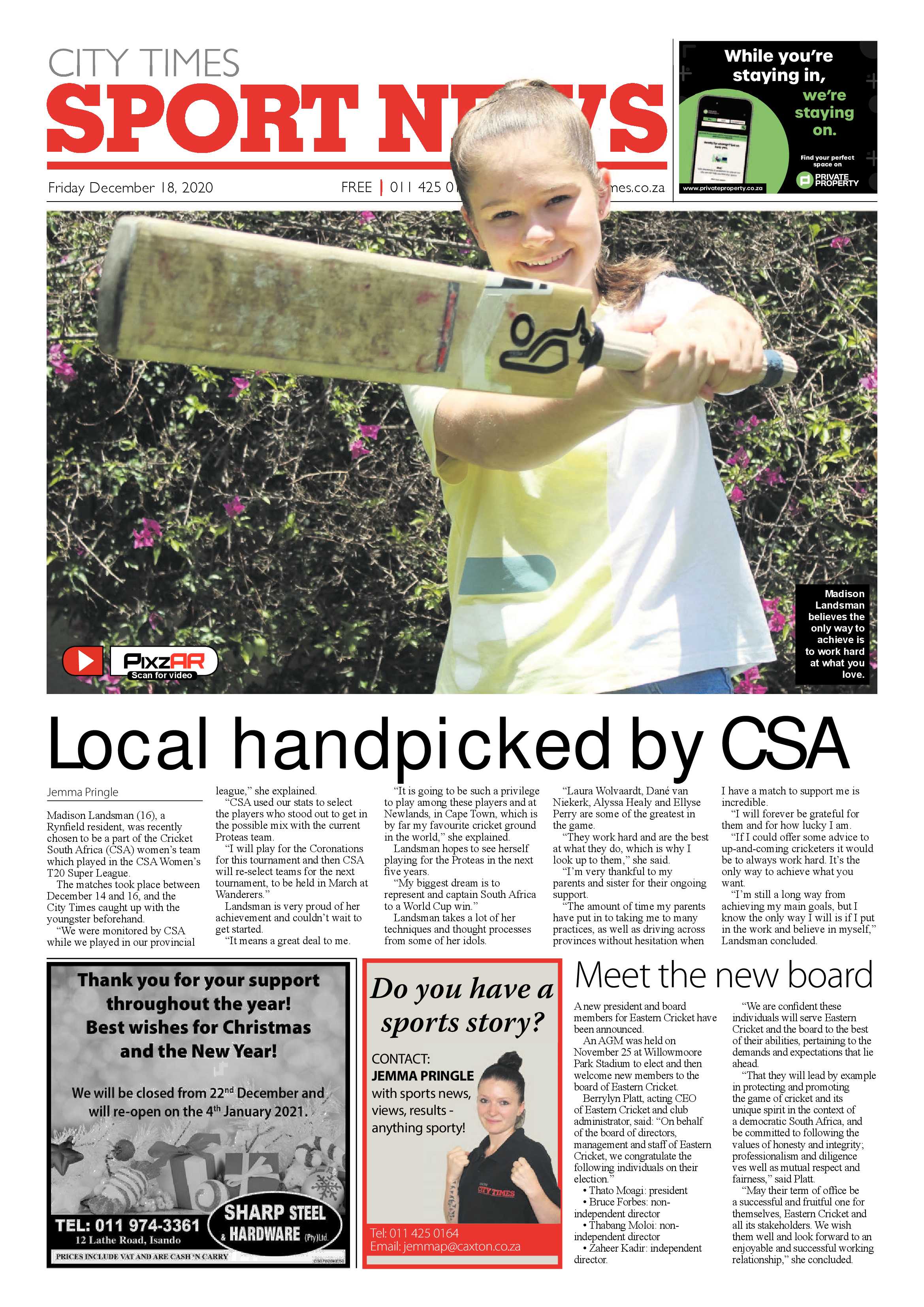 Benoni City Times 17 December 2020 page 20