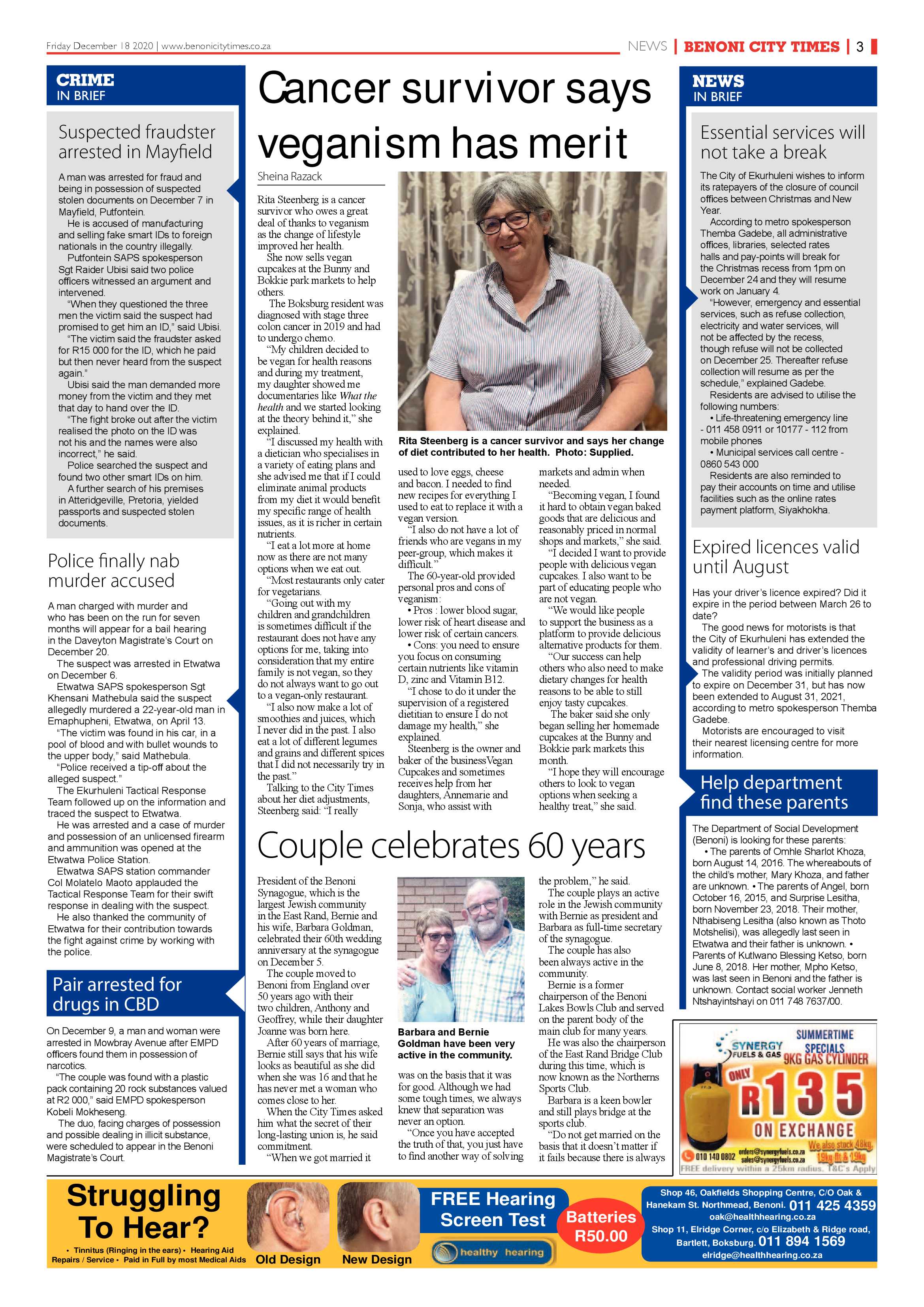 Benoni City Times 17 December 2020 page 3