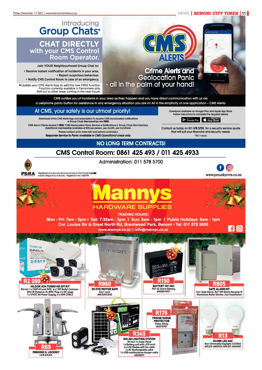 Benoni City Times 17 December 2021 page 11
