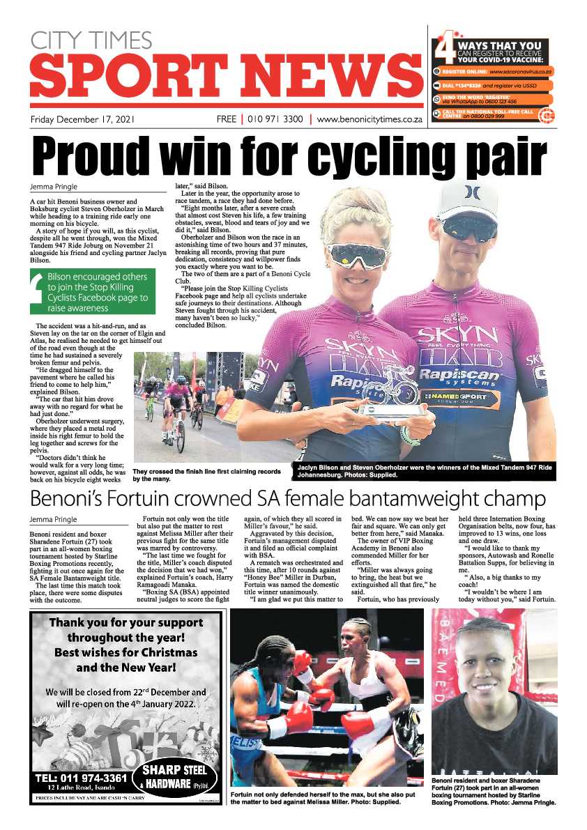 Benoni City Times 17 December 2021 page 24