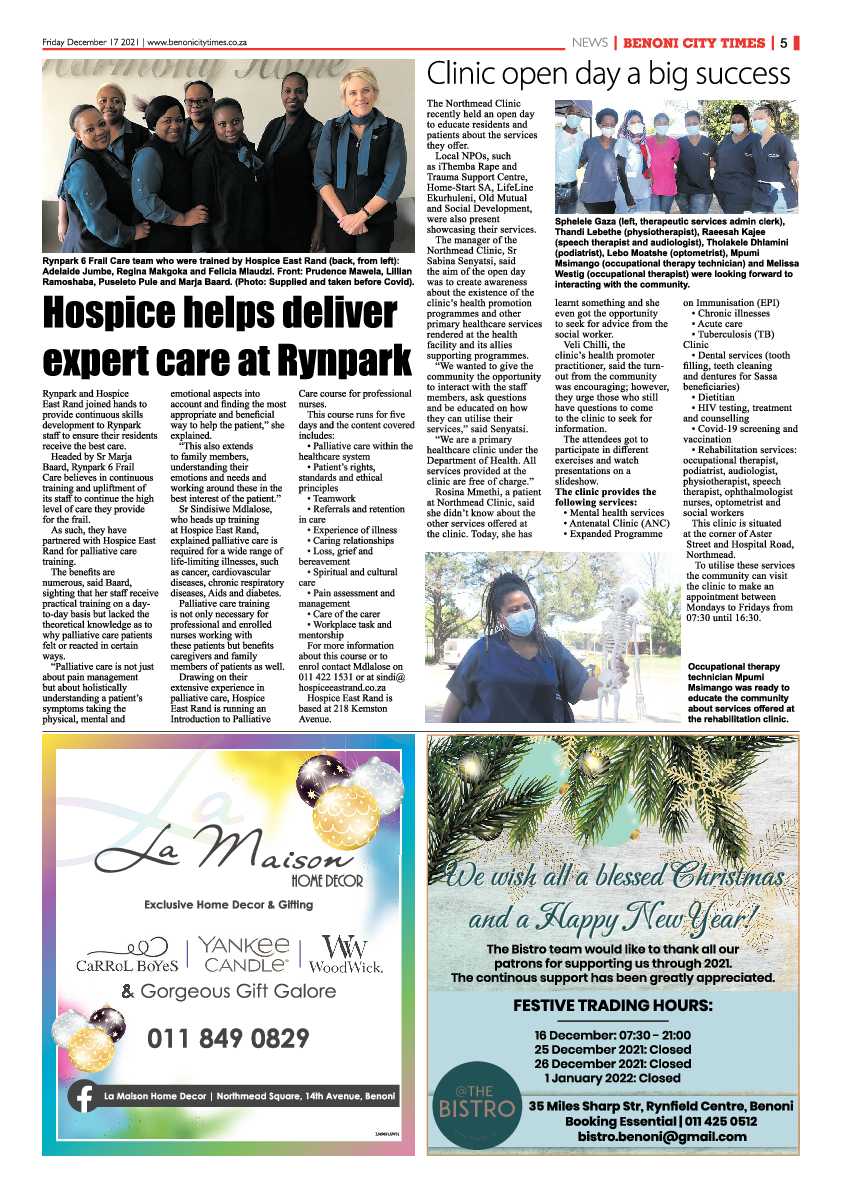 Benoni City Times 17 December 2021 page 5