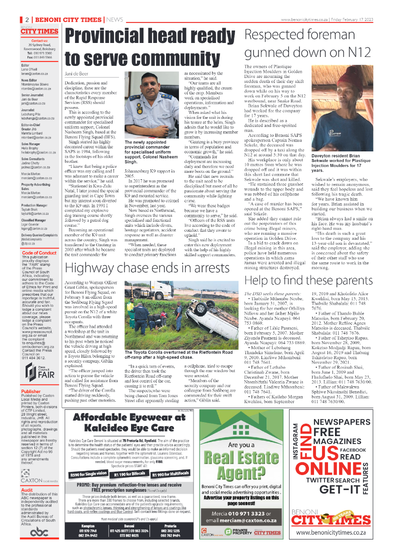 Benoni City Times 17 February 2023 page 2