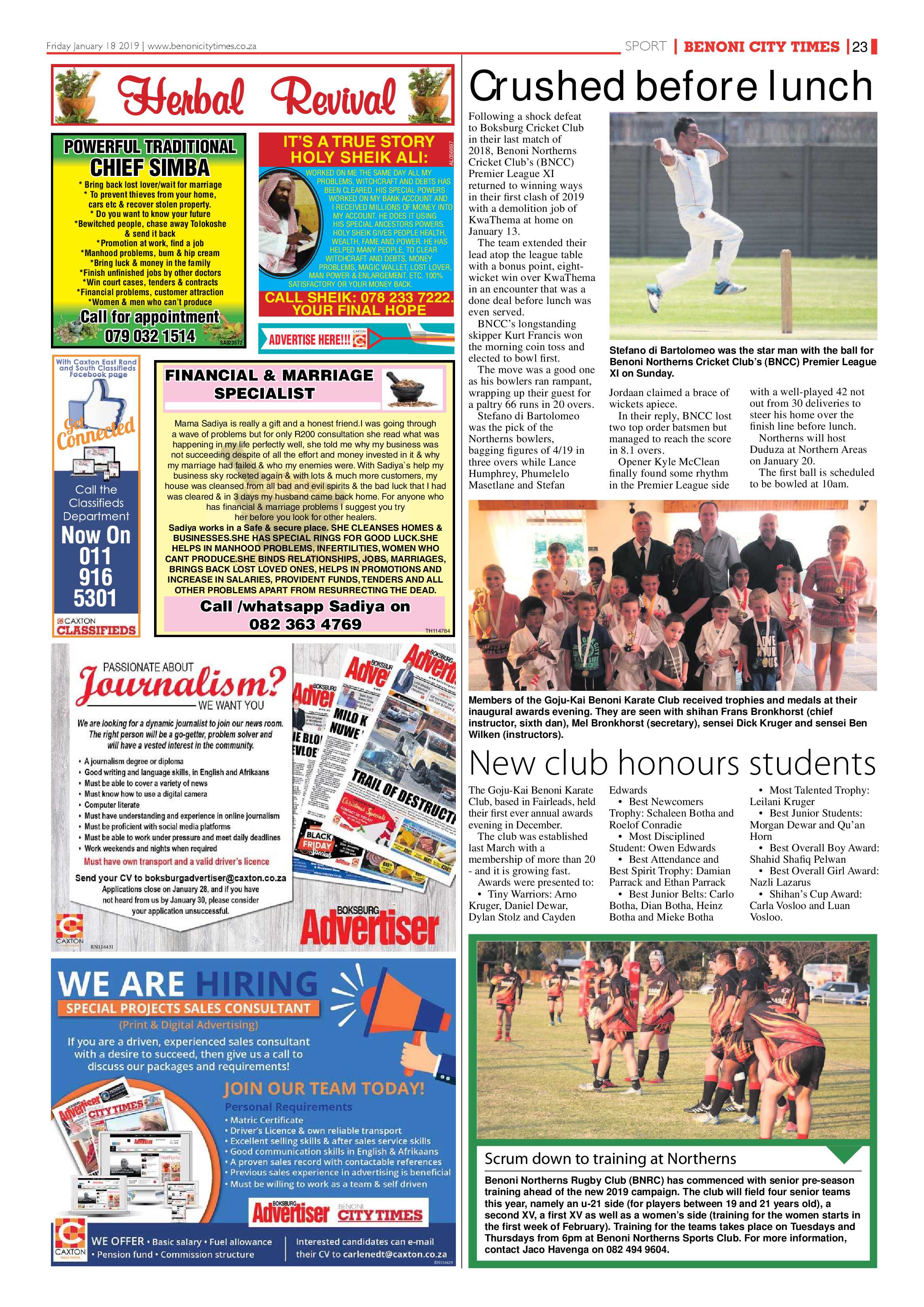 Benoni City Times 17 January 2019 page 23