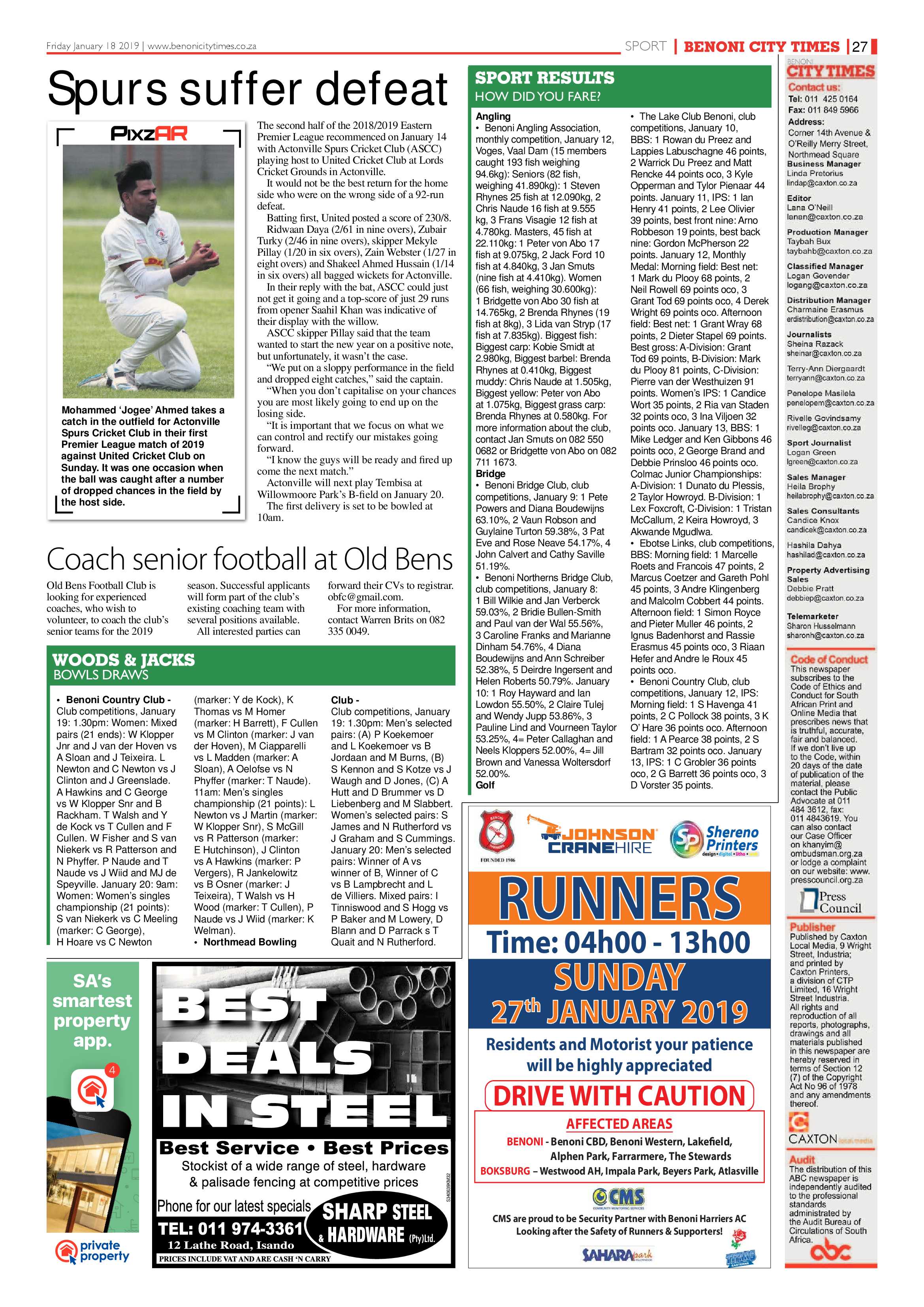 Benoni City Times 17 January 2019 page 27