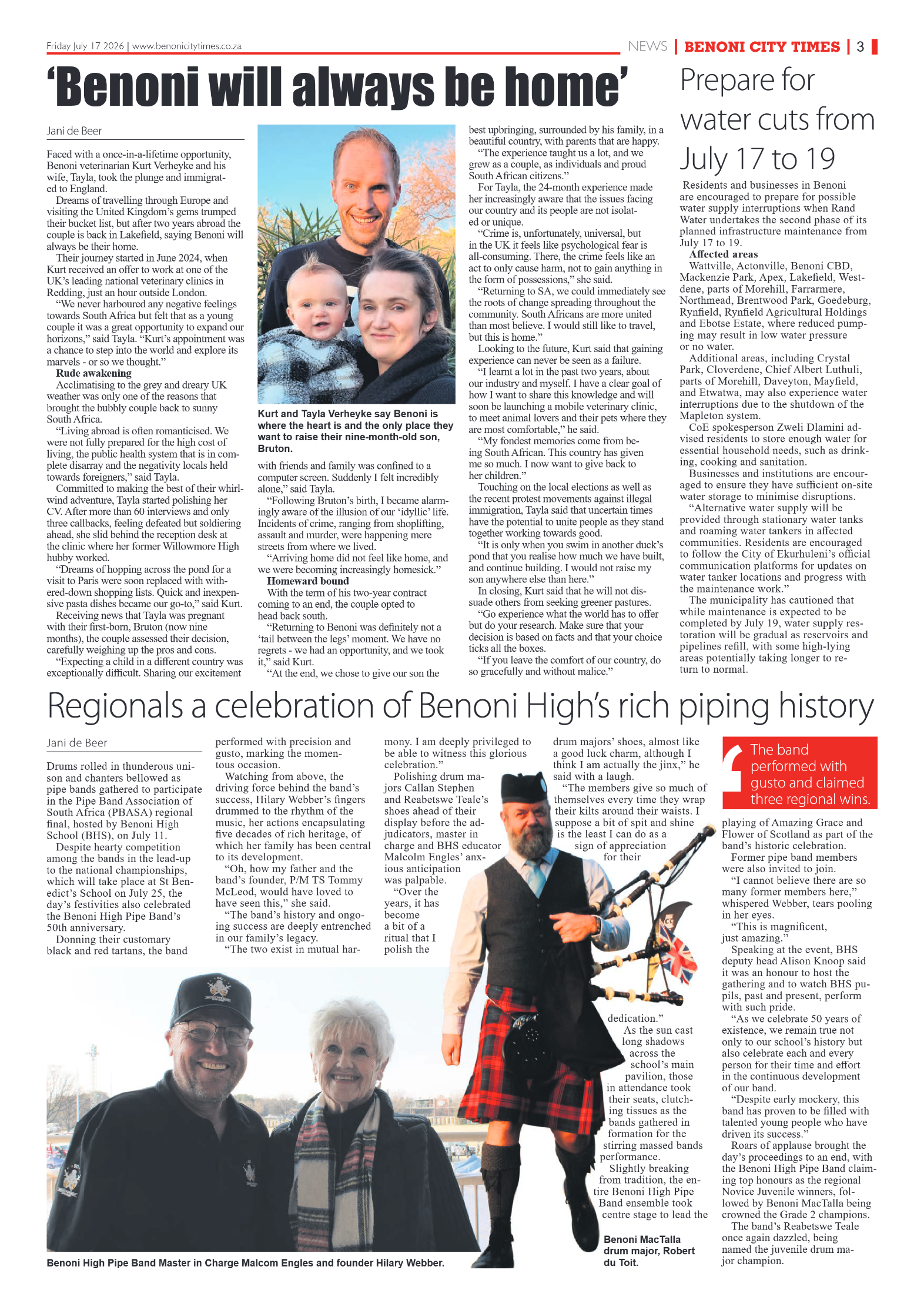 Benoni City Times 17 July 2026 page 3