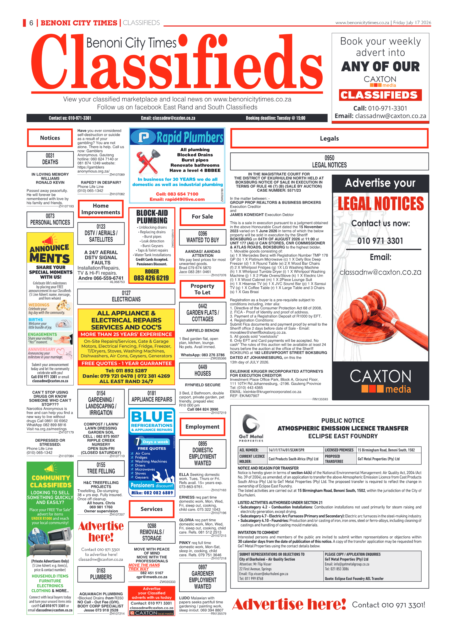 Benoni City Times 17 July 2026 page 6