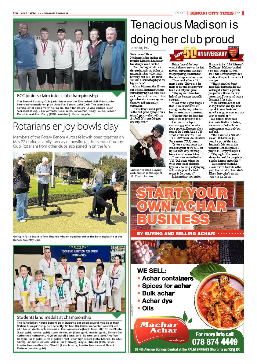 Benoni City Times 17 June 2022 page 11