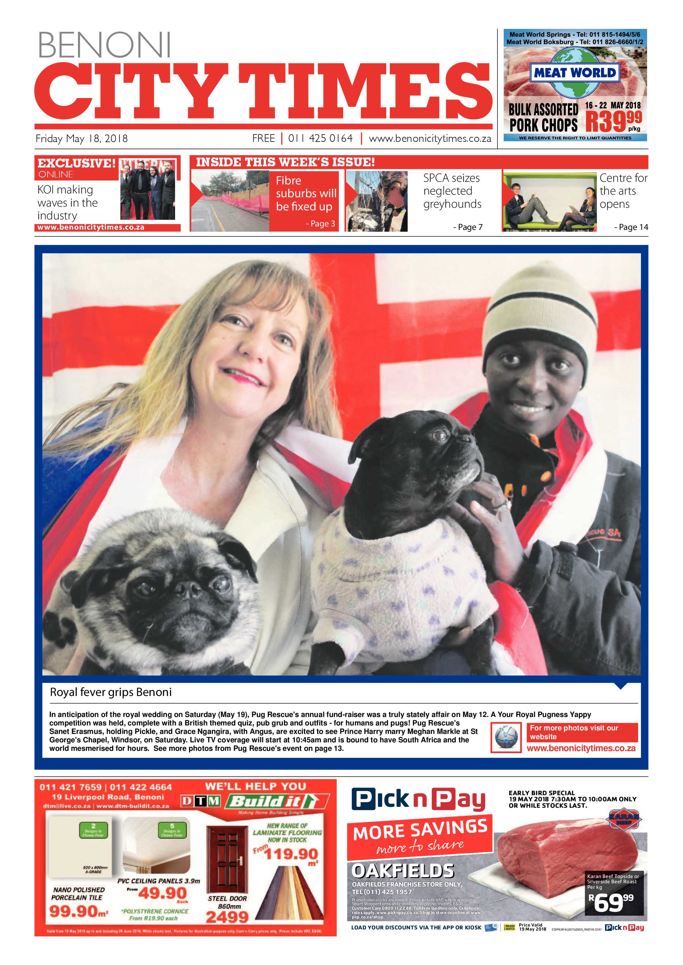 Benoni City Times 17 May 2018 page 1