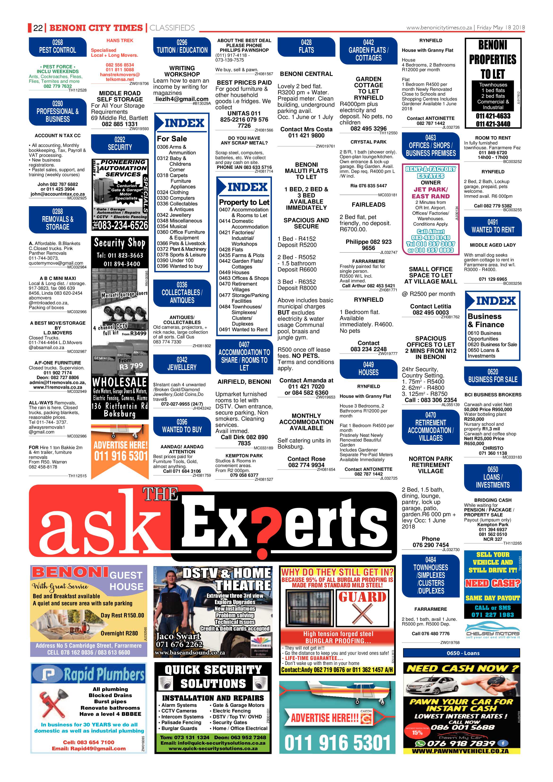 Benoni City Times 17 May 2018 page 22