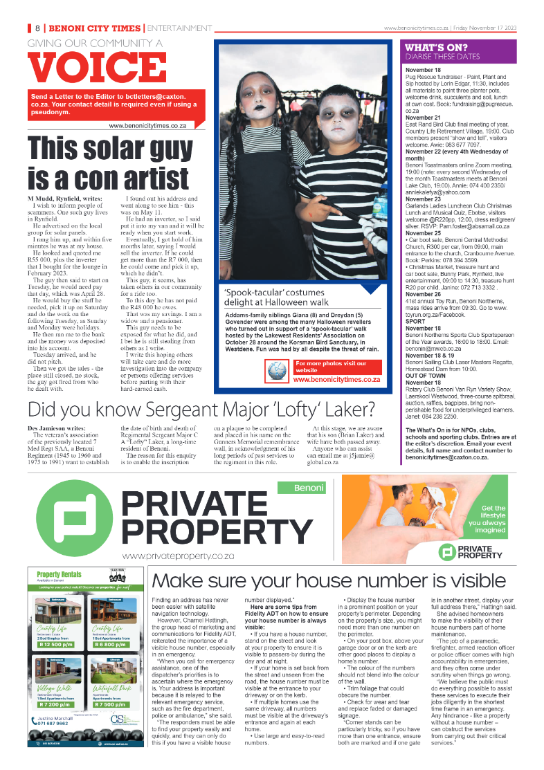 Benoni City Times 17 November 2023 page 8