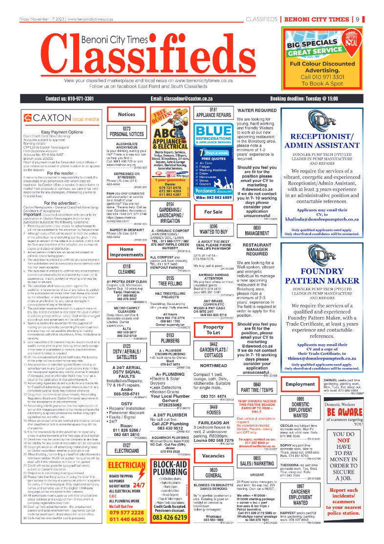 Benoni City Times 17 November 2023 page 9