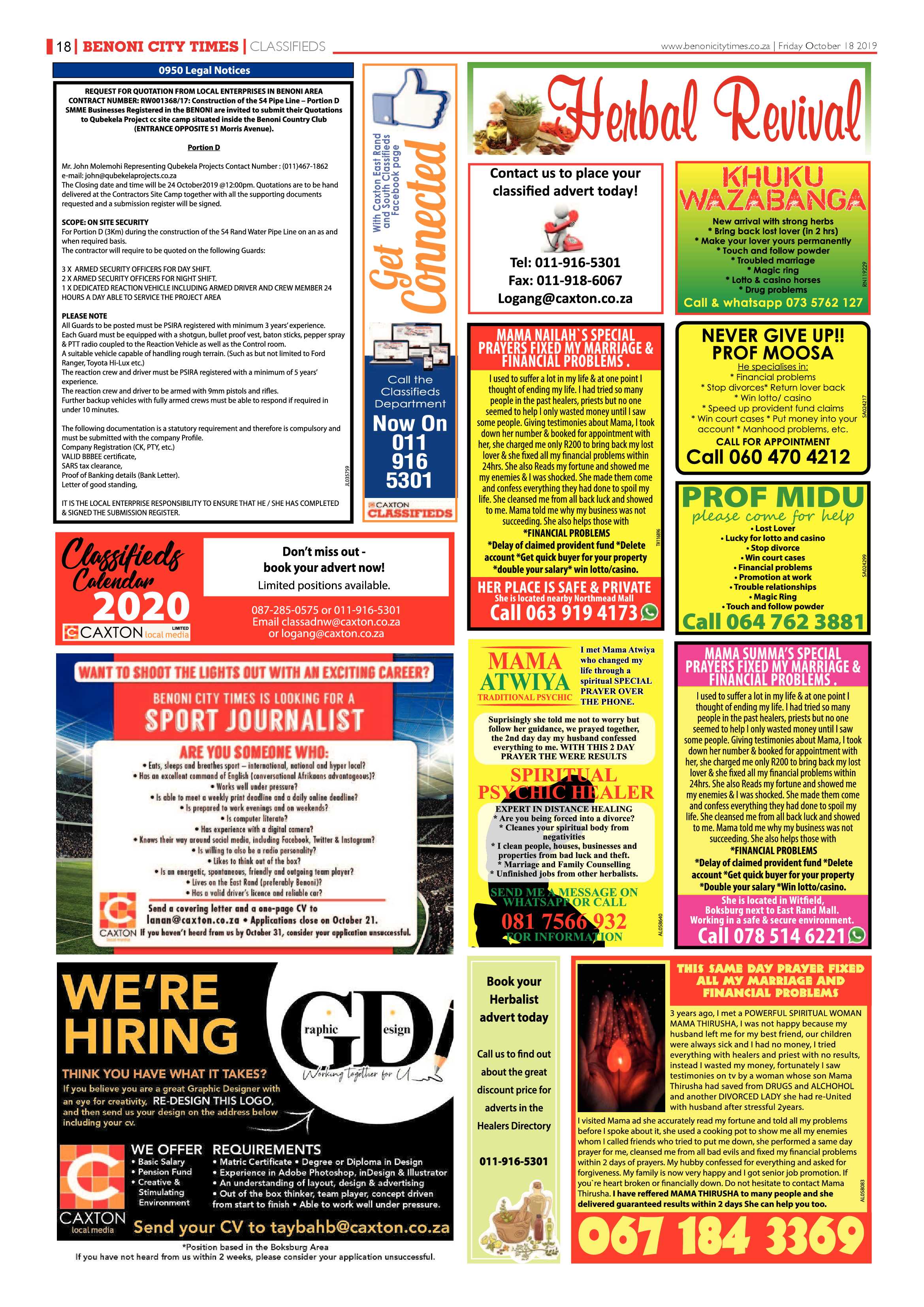 Benoni City Times 17 October 2019 page 18