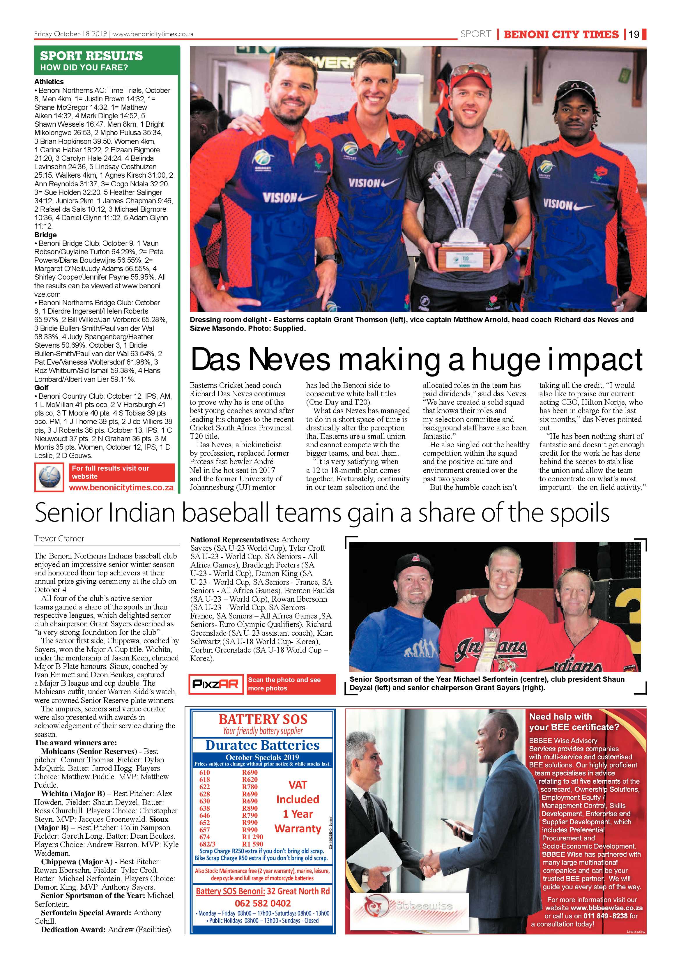 Benoni City Times 17 October 2019 page 19