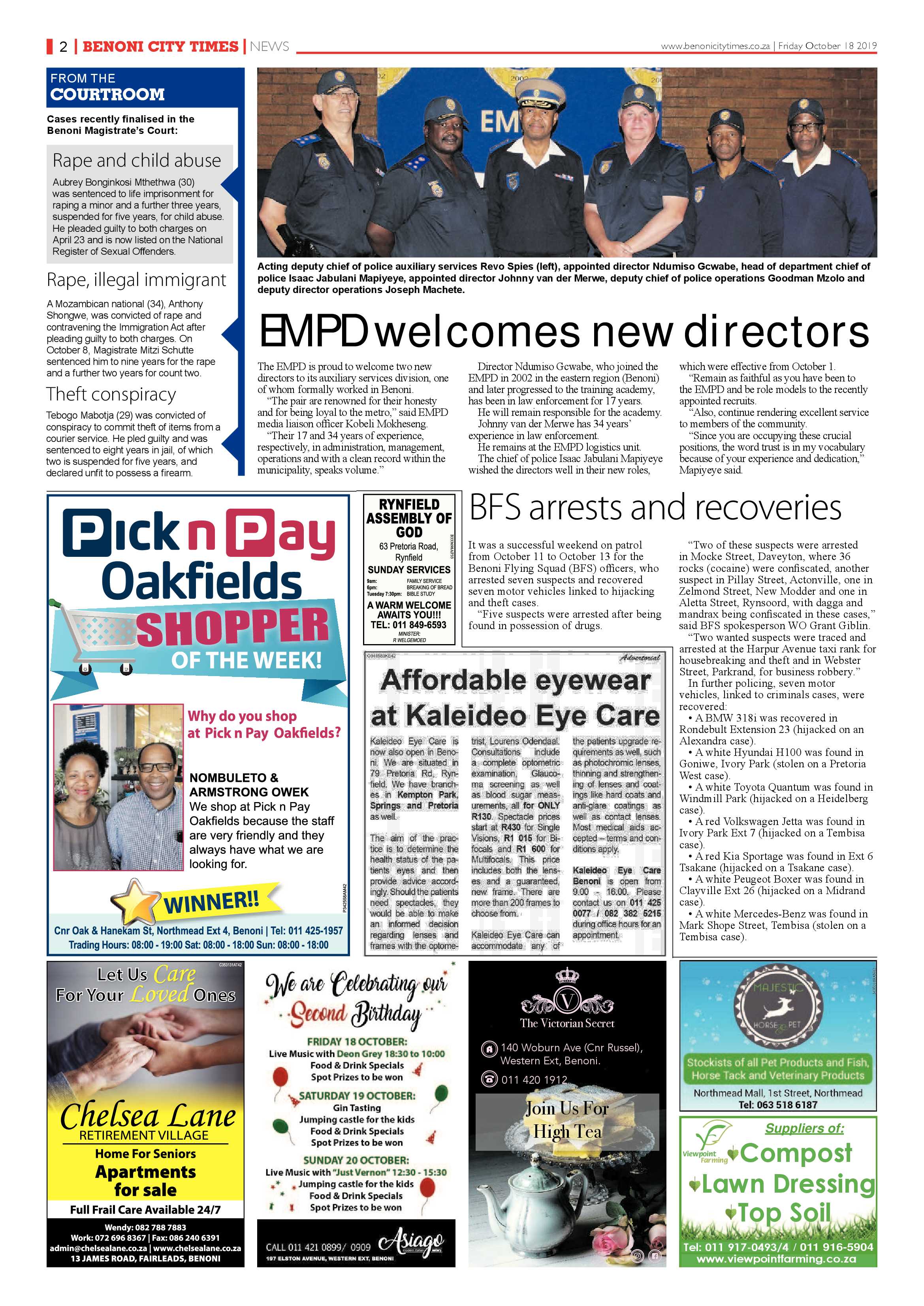 Benoni City Times 17 October 2019 page 2
