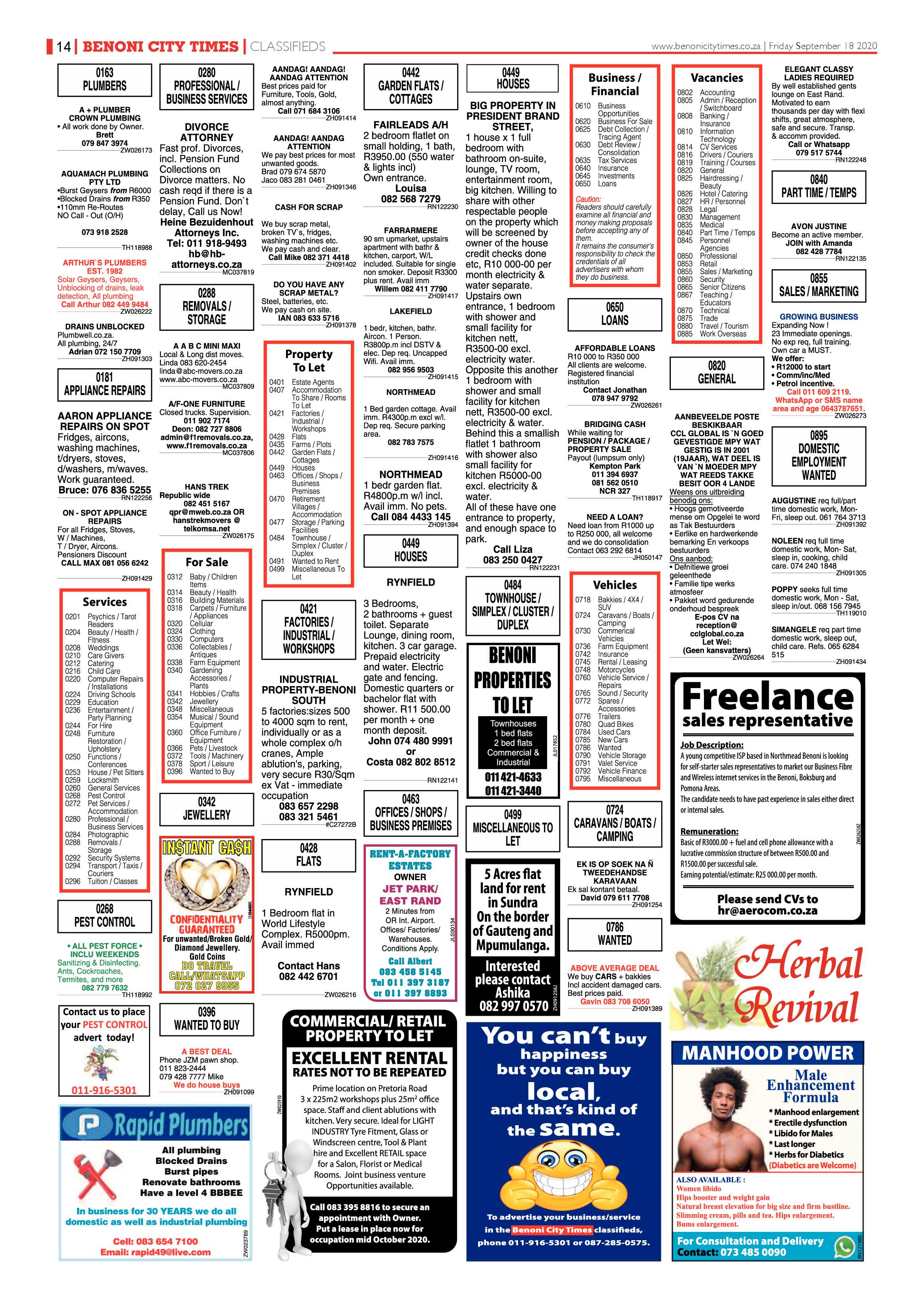 Benoni City Times 17 September 2020 page 14