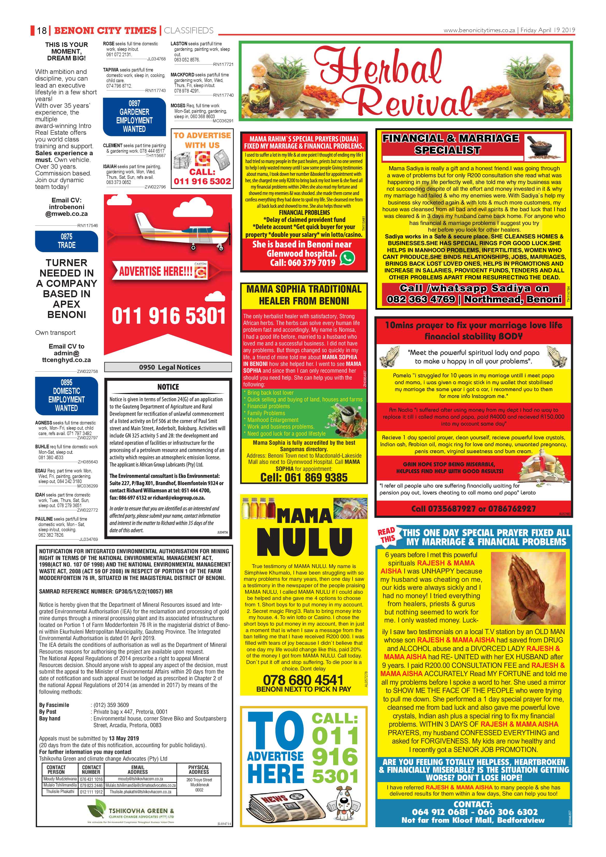 Benoni City Times 18 April 2019 page 18
