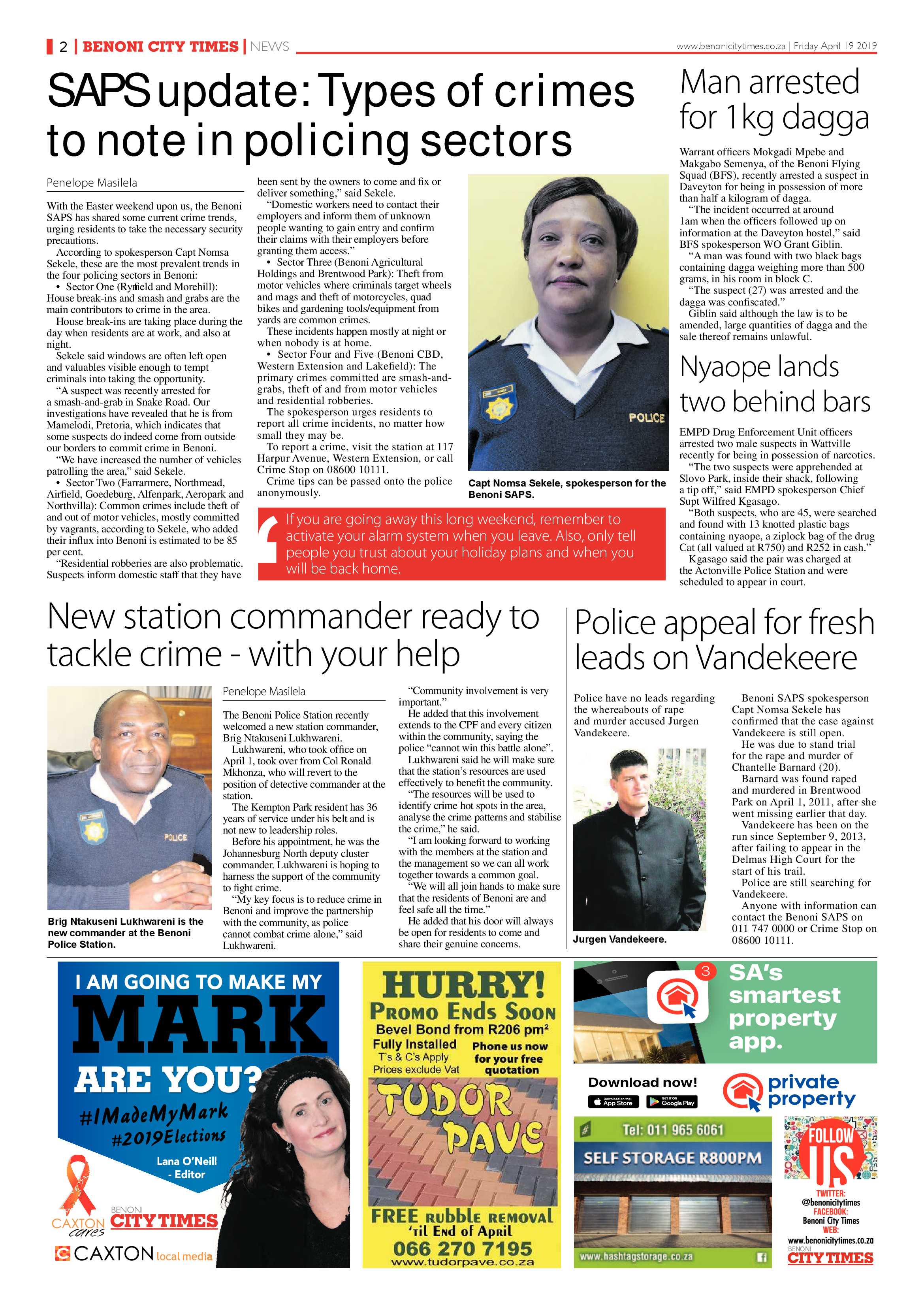 Benoni City Times 18 April 2019 page 2