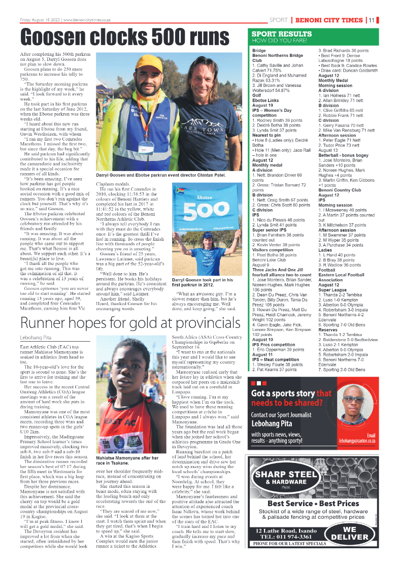 Benoni City Times 18 August 2023 page 11