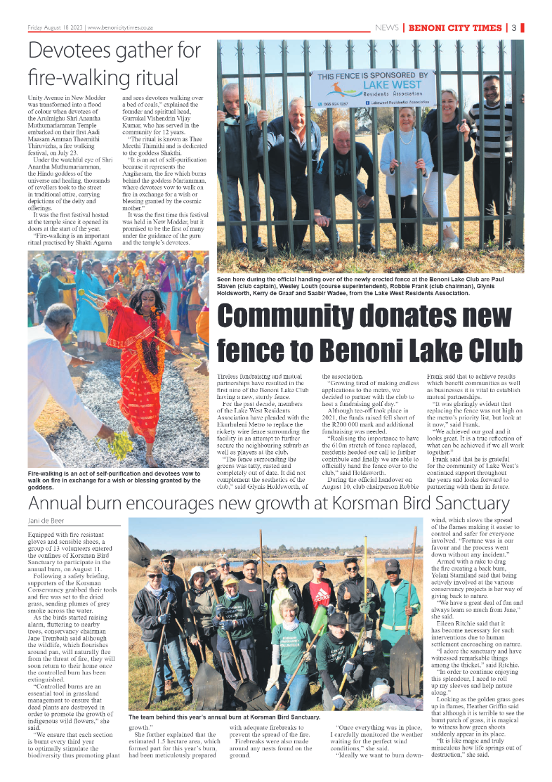 Benoni City Times 18 August 2023 page 3