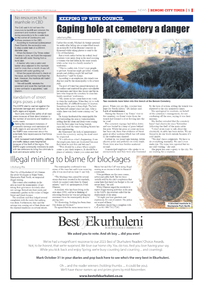Benoni City Times 18 August 2023 page 5