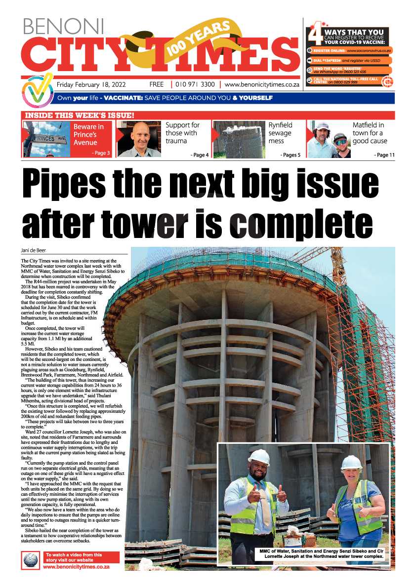 Benoni City Times 18 February 2022 page 1