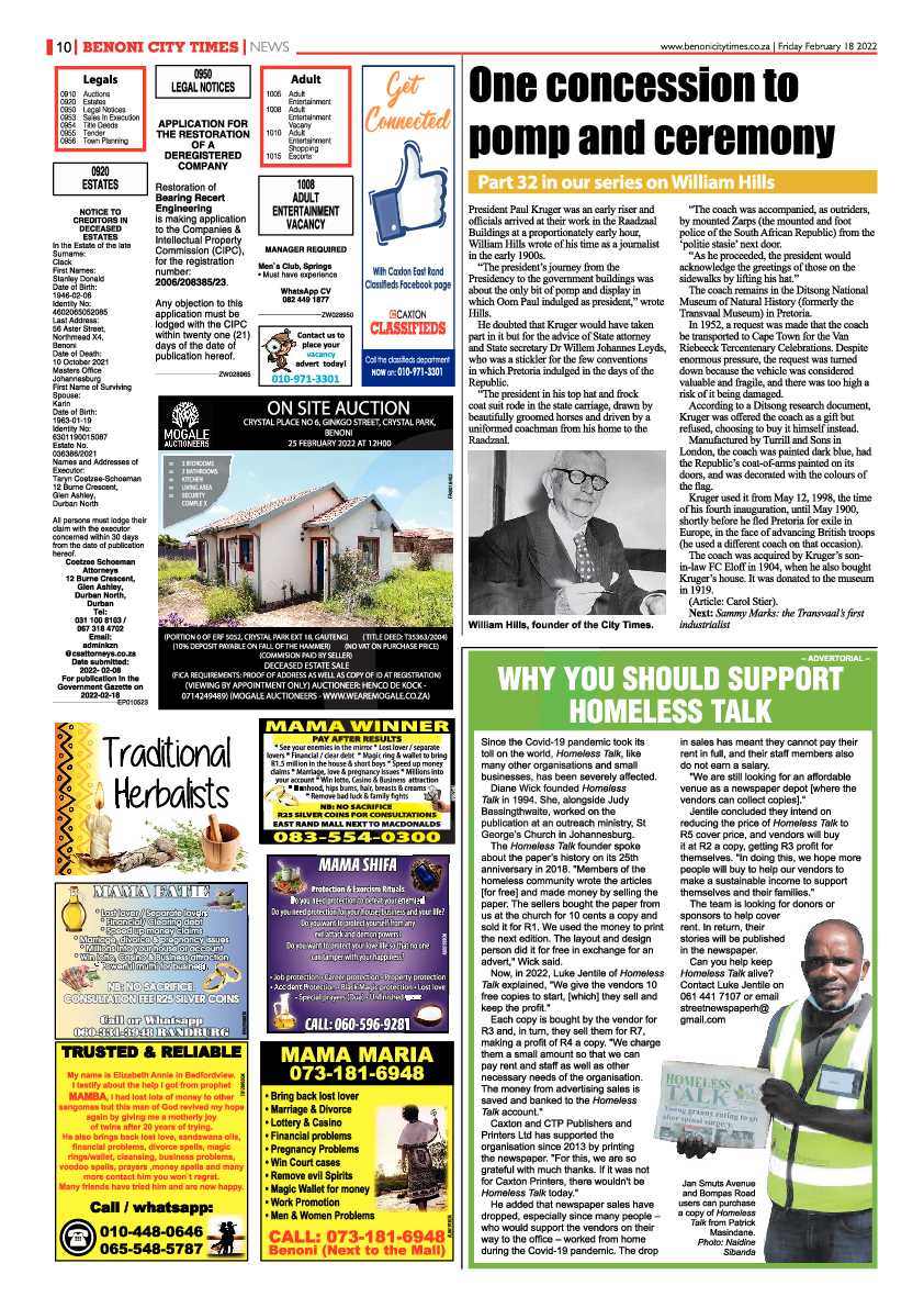 Benoni City Times 18 February 2022 page 10