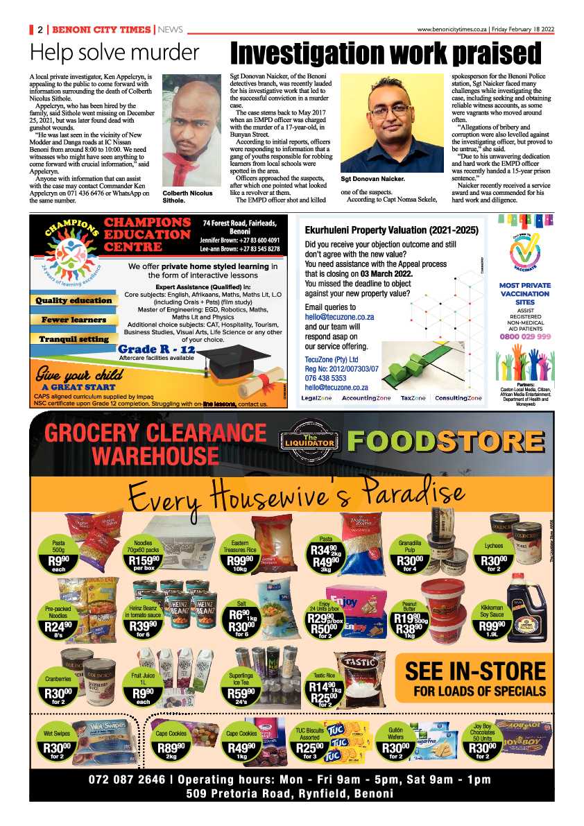 Benoni City Times 18 February 2022 page 2
