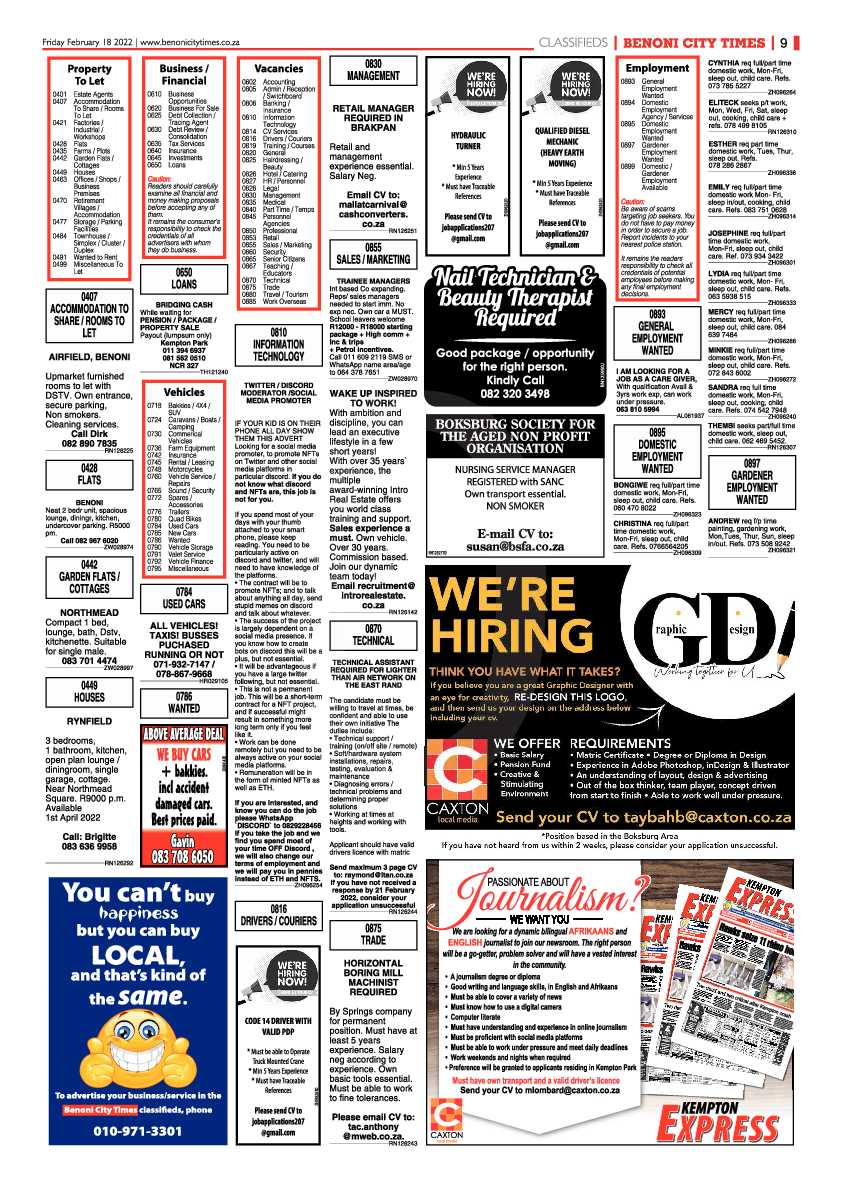 Benoni City Times 18 February 2022 page 9