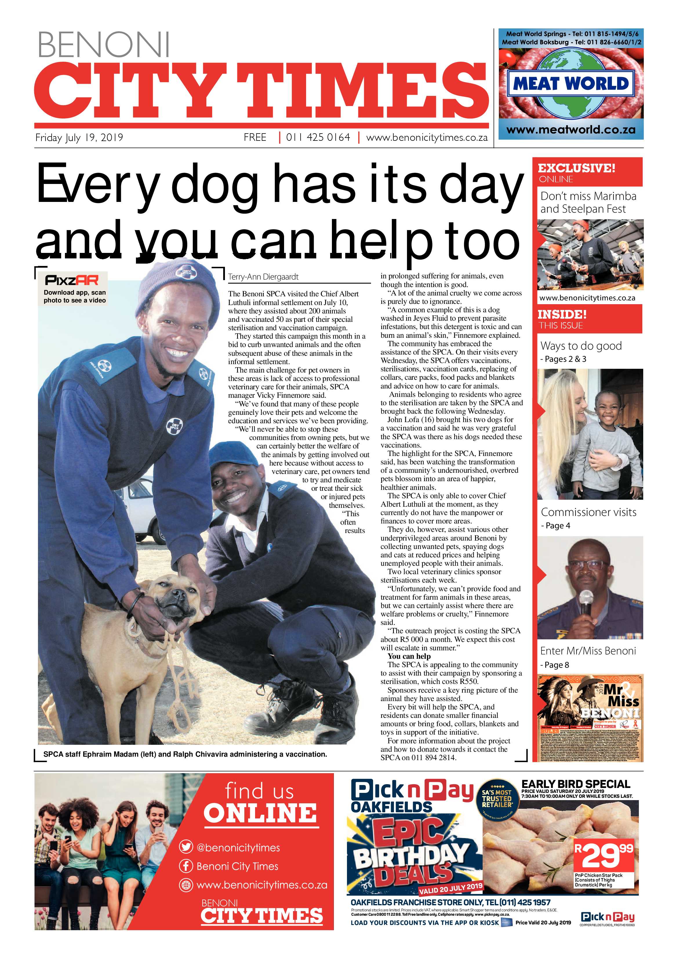 Benoni City Times 18 July 2019 page 1