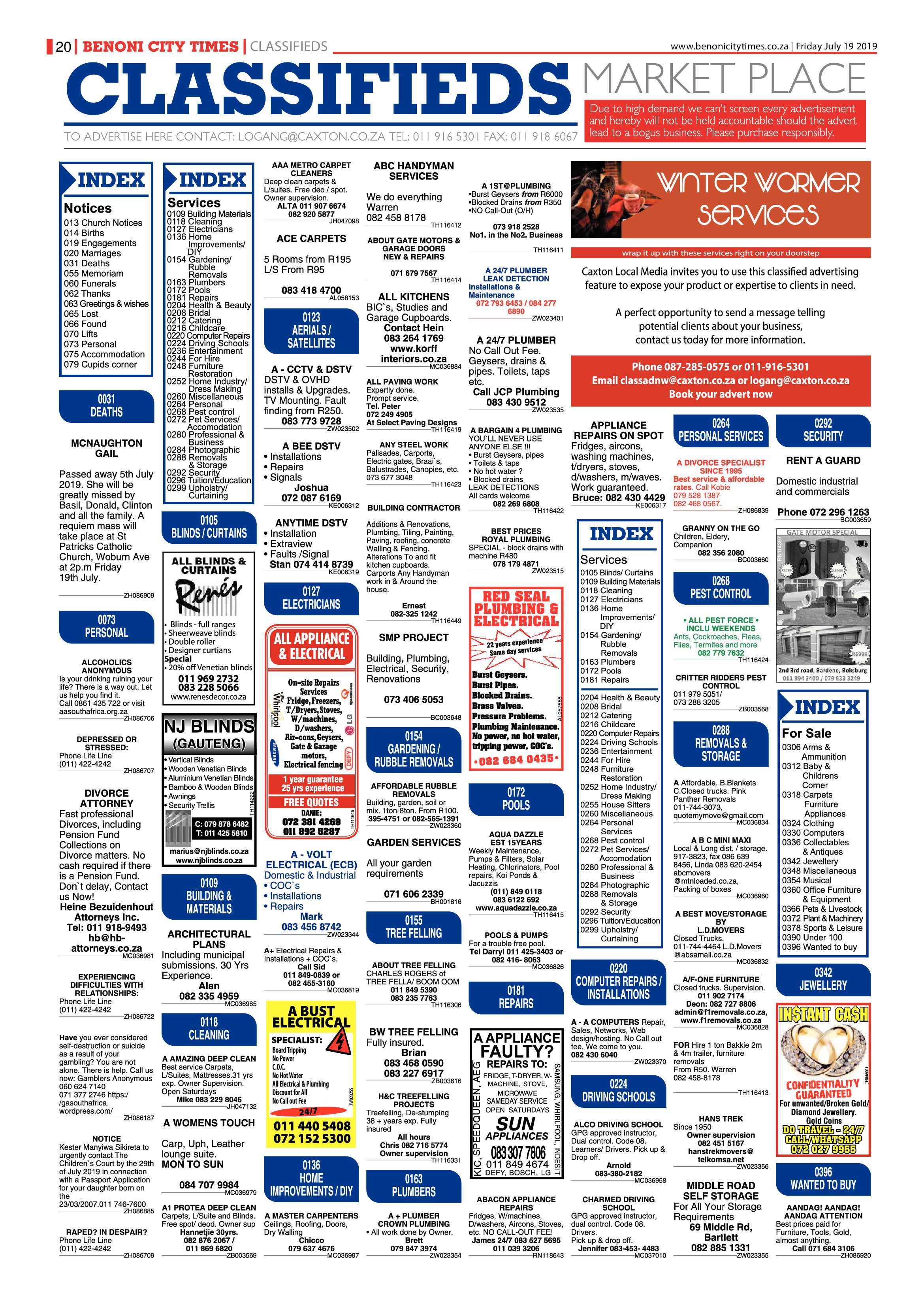 Benoni City Times 18 July 2019 page 20