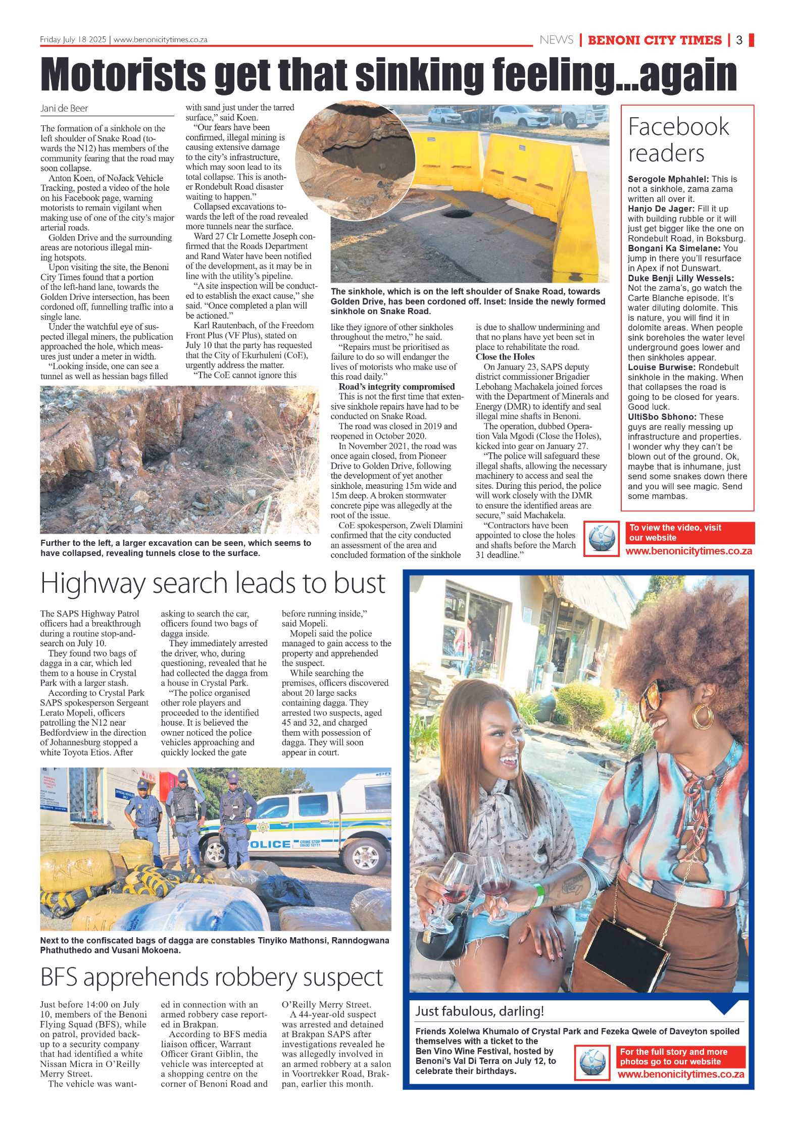 Benoni City Times 18 July 2025 page 3