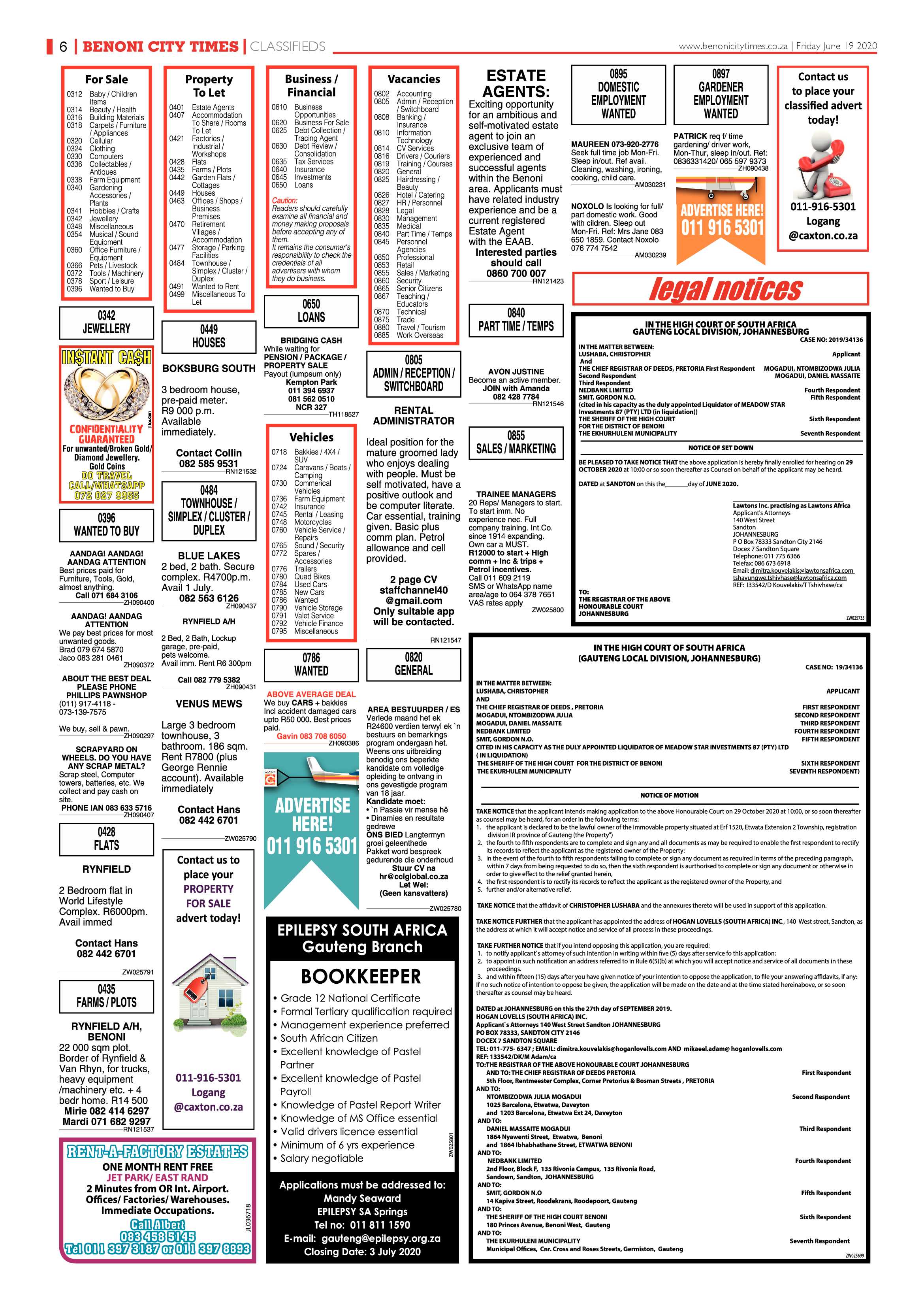 Benoni City Times 18 June 2020 page 6