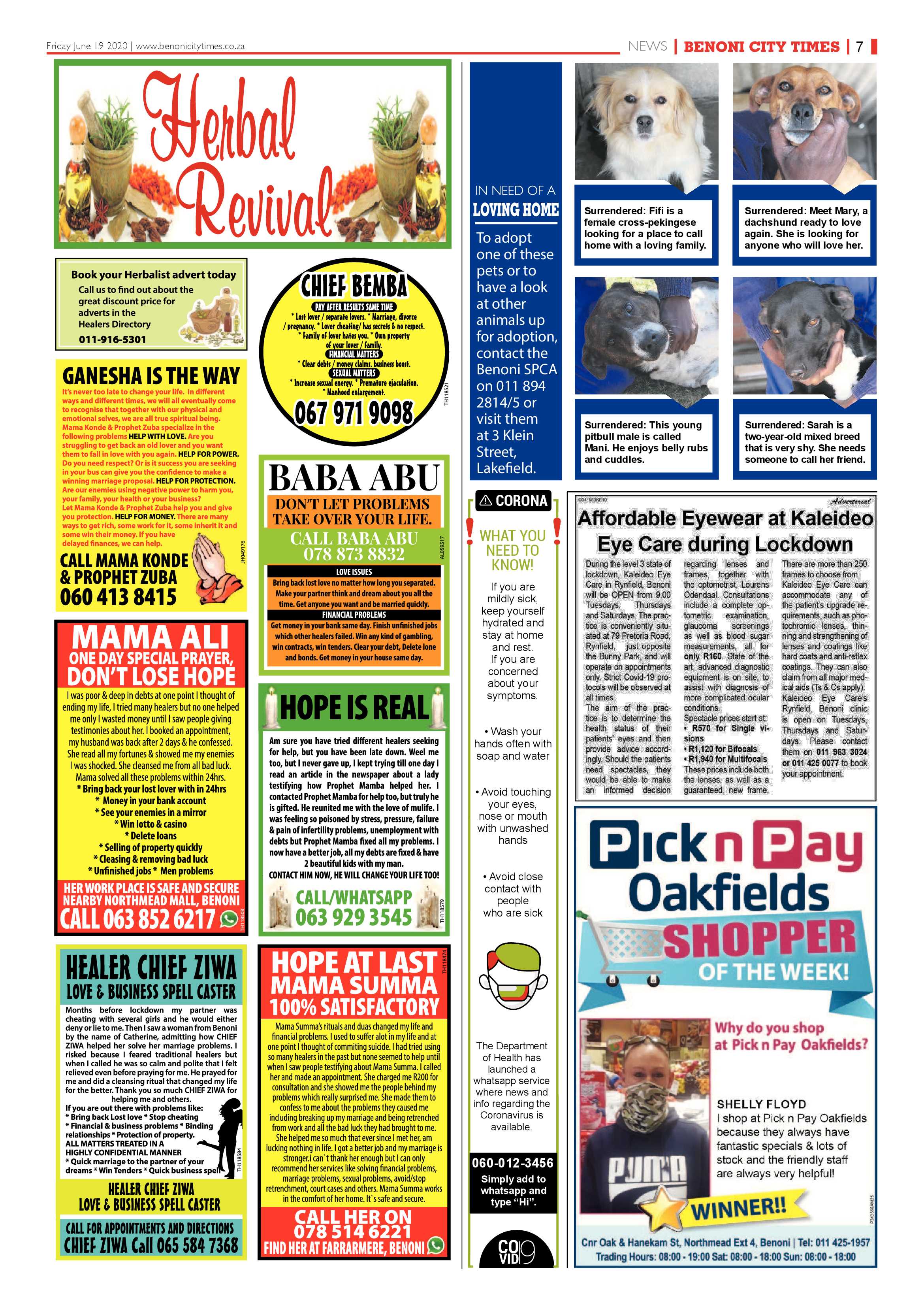 Benoni City Times 18 June 2020 page 7