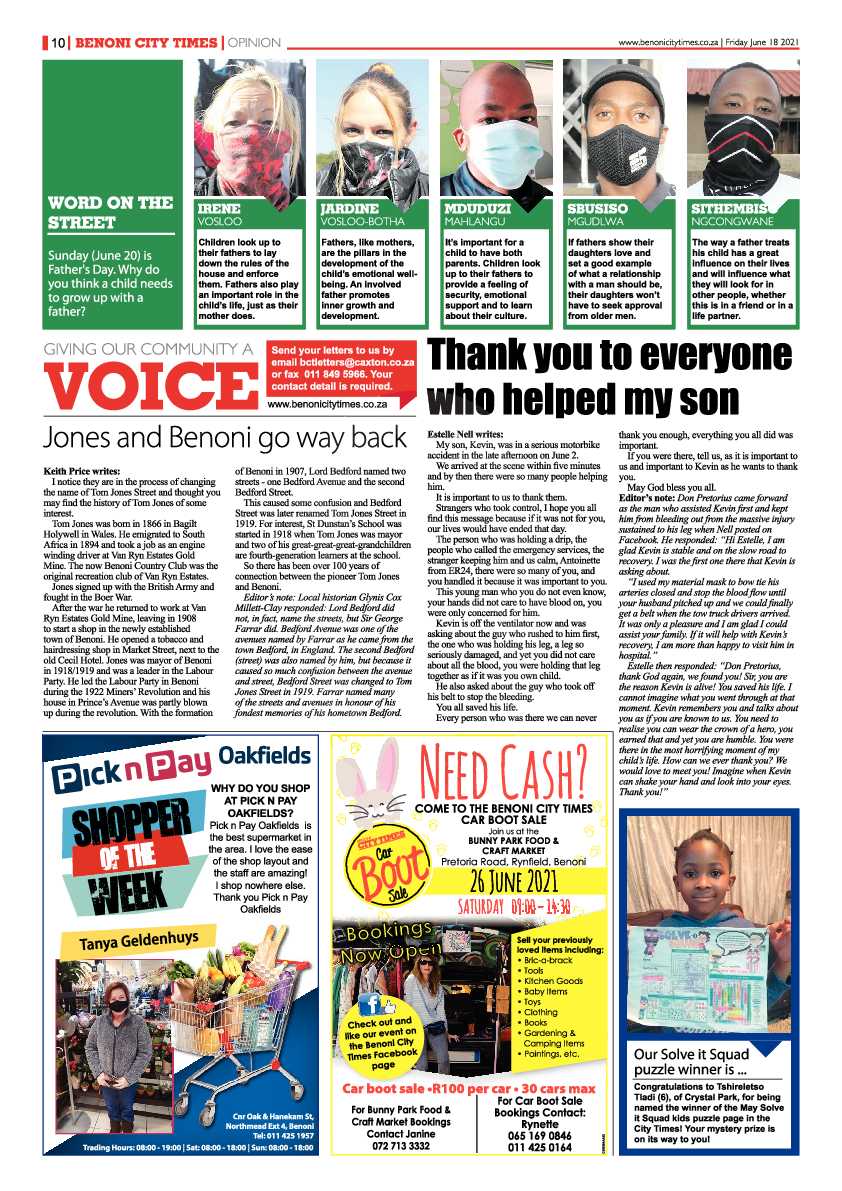 Benoni City Times 18 June 2021 page 10