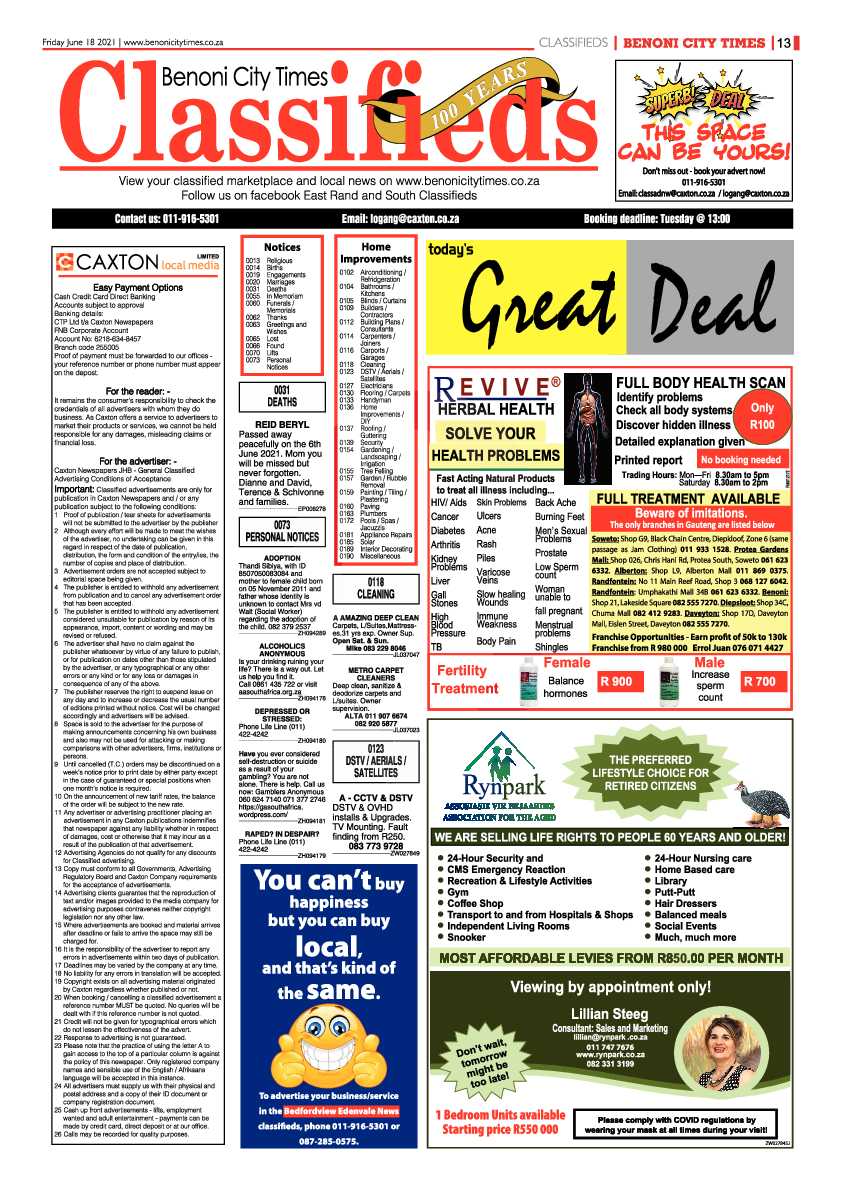Benoni City Times 18 June 2021 page 13