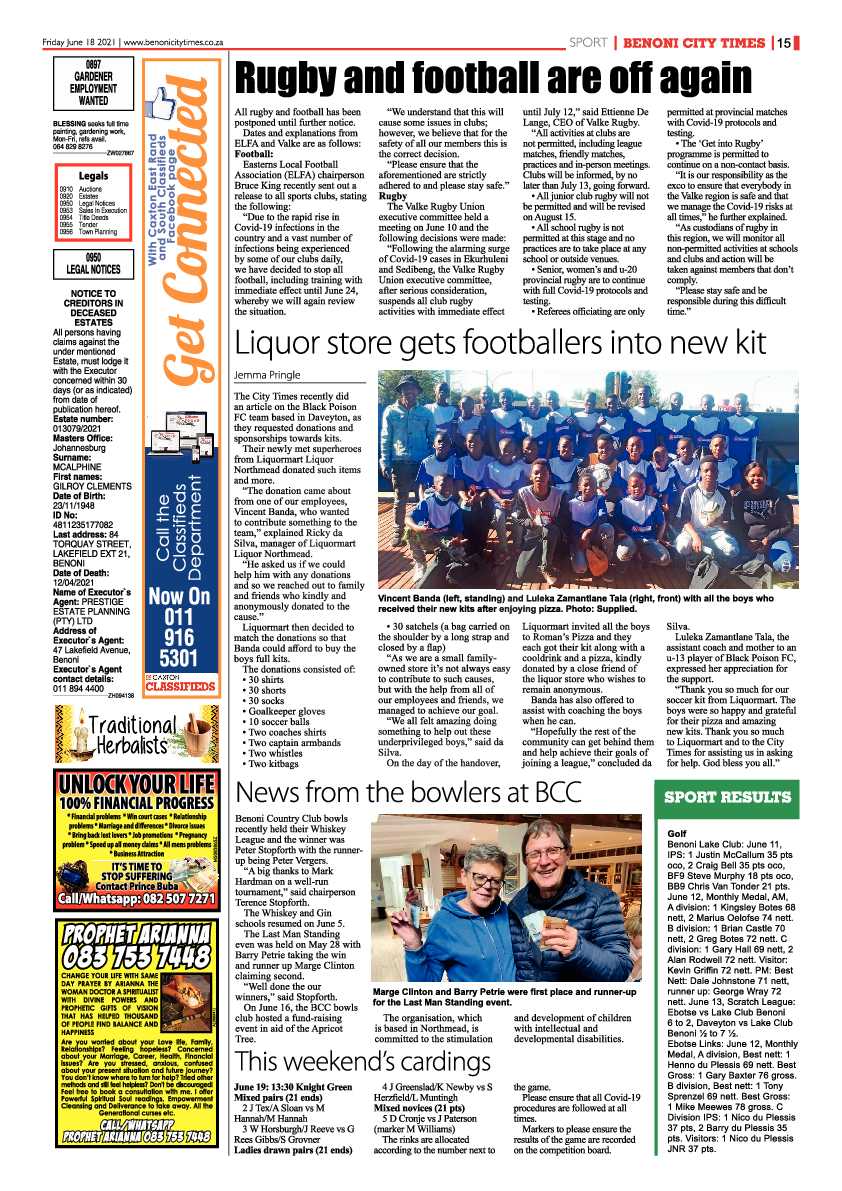 Benoni City Times 18 June 2021 page 15