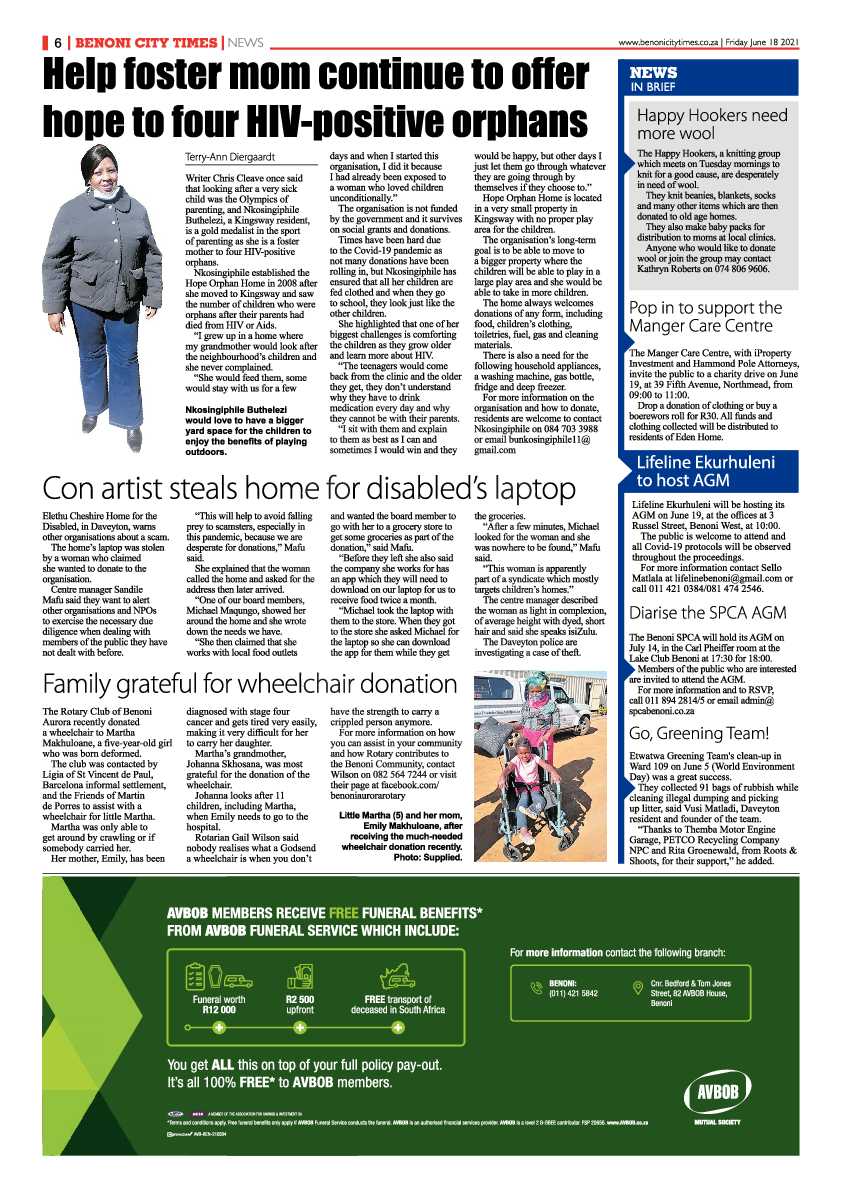 Benoni City Times 18 June 2021 page 6