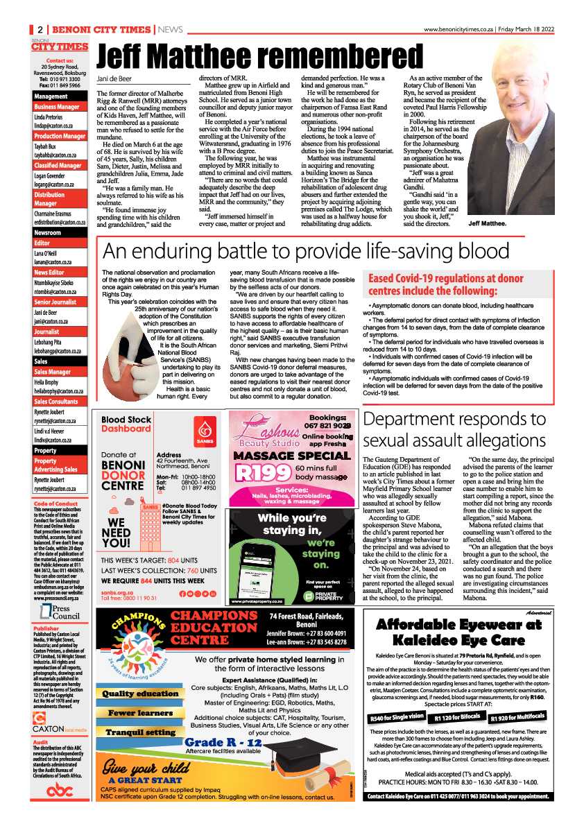 Benoni City Times 18 March 2022 page 2