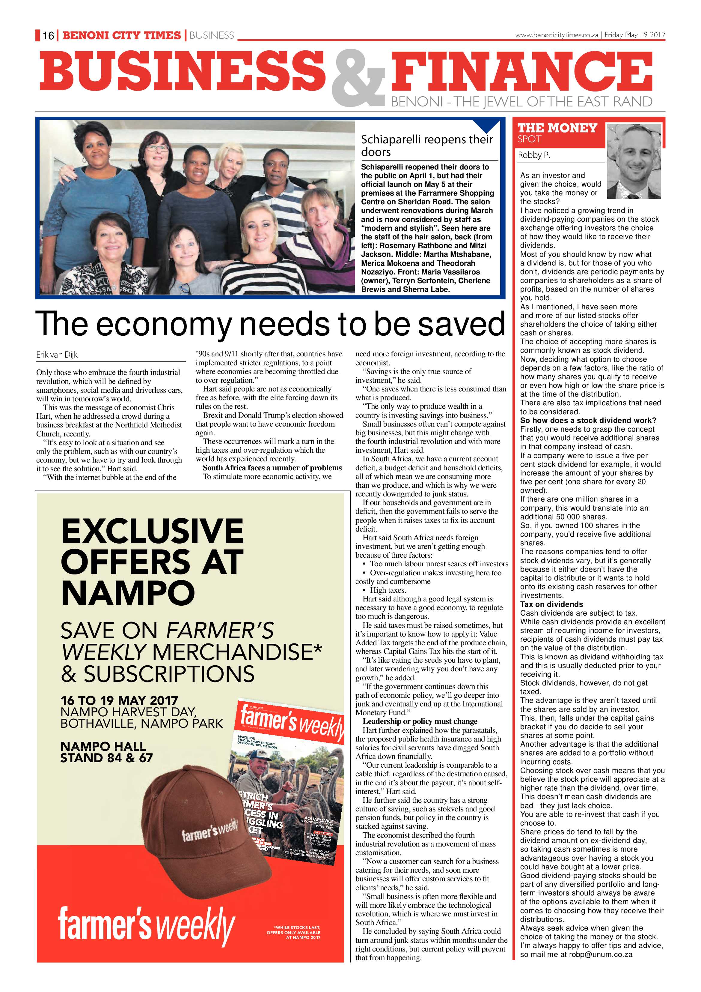 Benoni City Times 18 May 2017 page 16